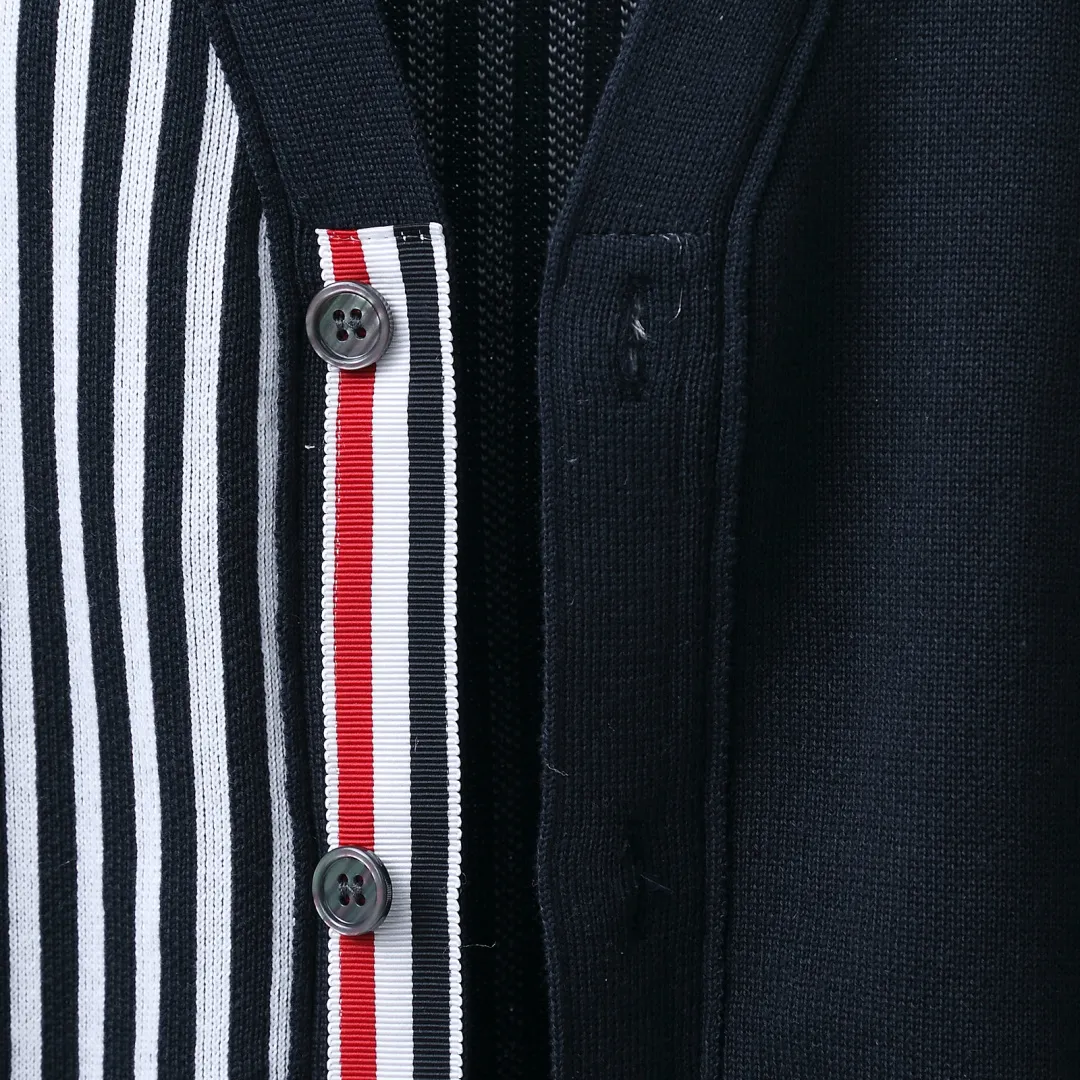Striped Wool-Blend V-Neck Cardigan D25512672 — view 9