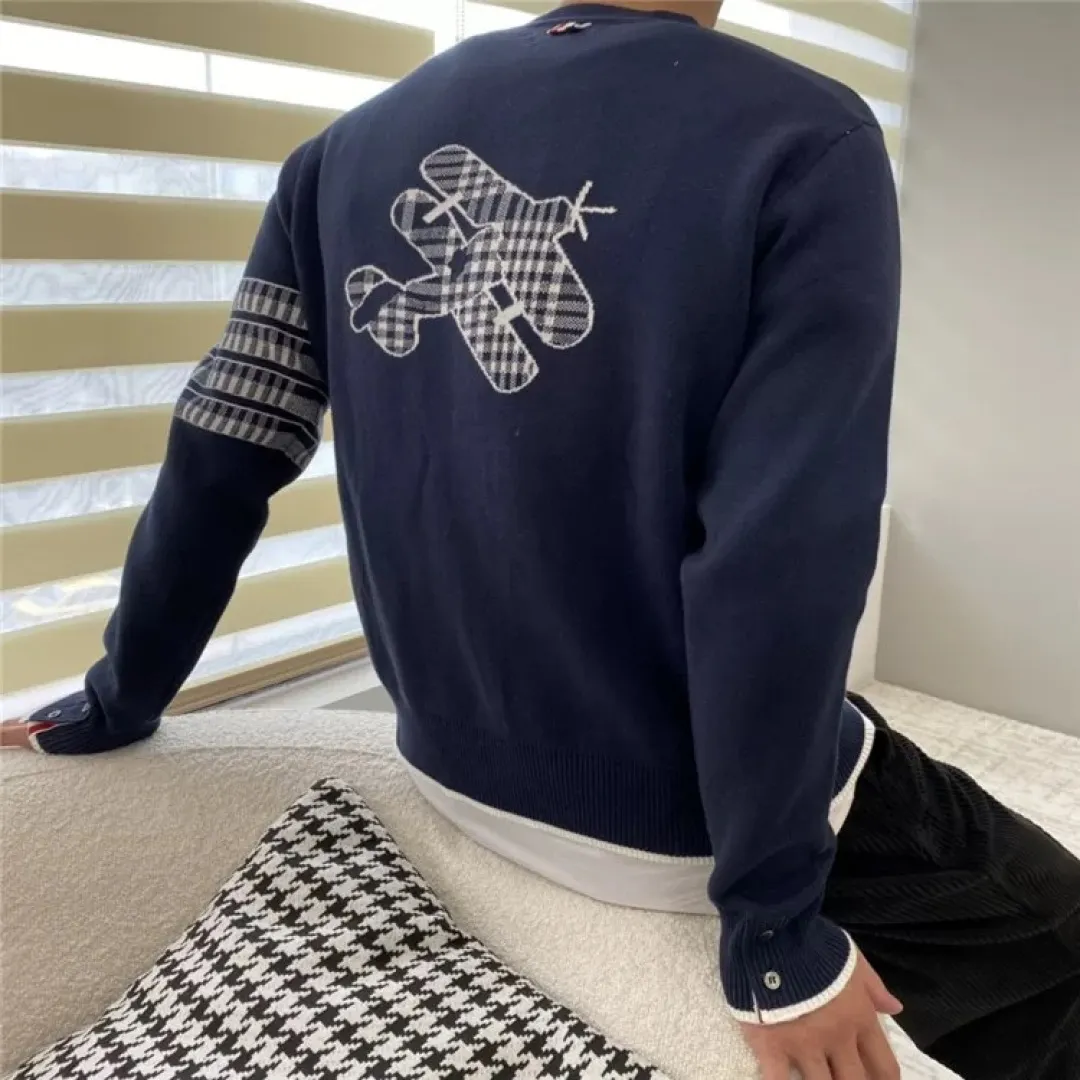 Airplane Intarsia Wool-Blend V-Neck Cardigan D25512674 — view 4