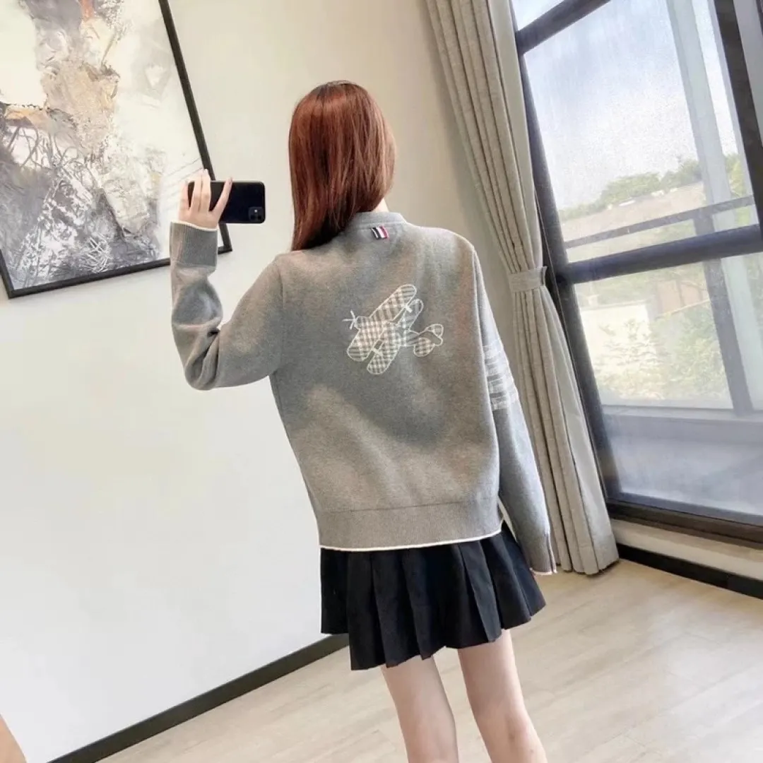 Airplane Intarsia Wool-Blend V-Neck Cardigan D25512674 — view 9