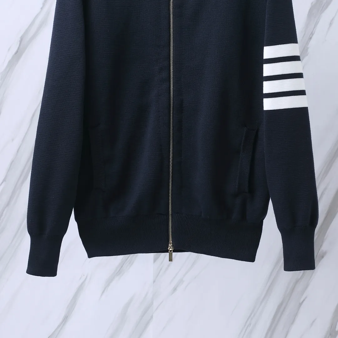 4-Bar Stripe Zip-Up Wool-Blend Cardigan D25512645 — view 5