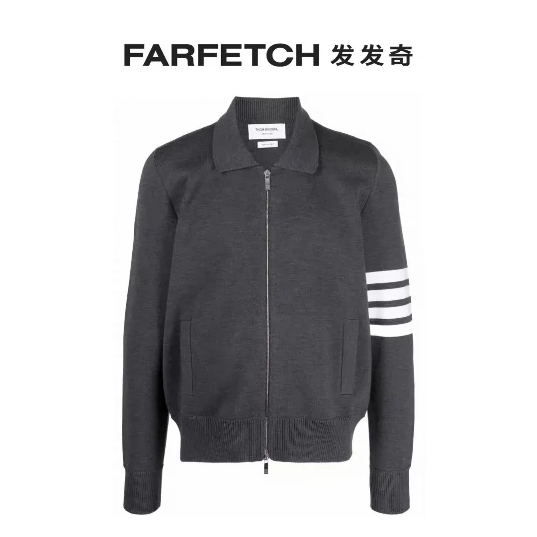4-Bar Stripe Wool-Blend Zip-Up Cardigan D25512644