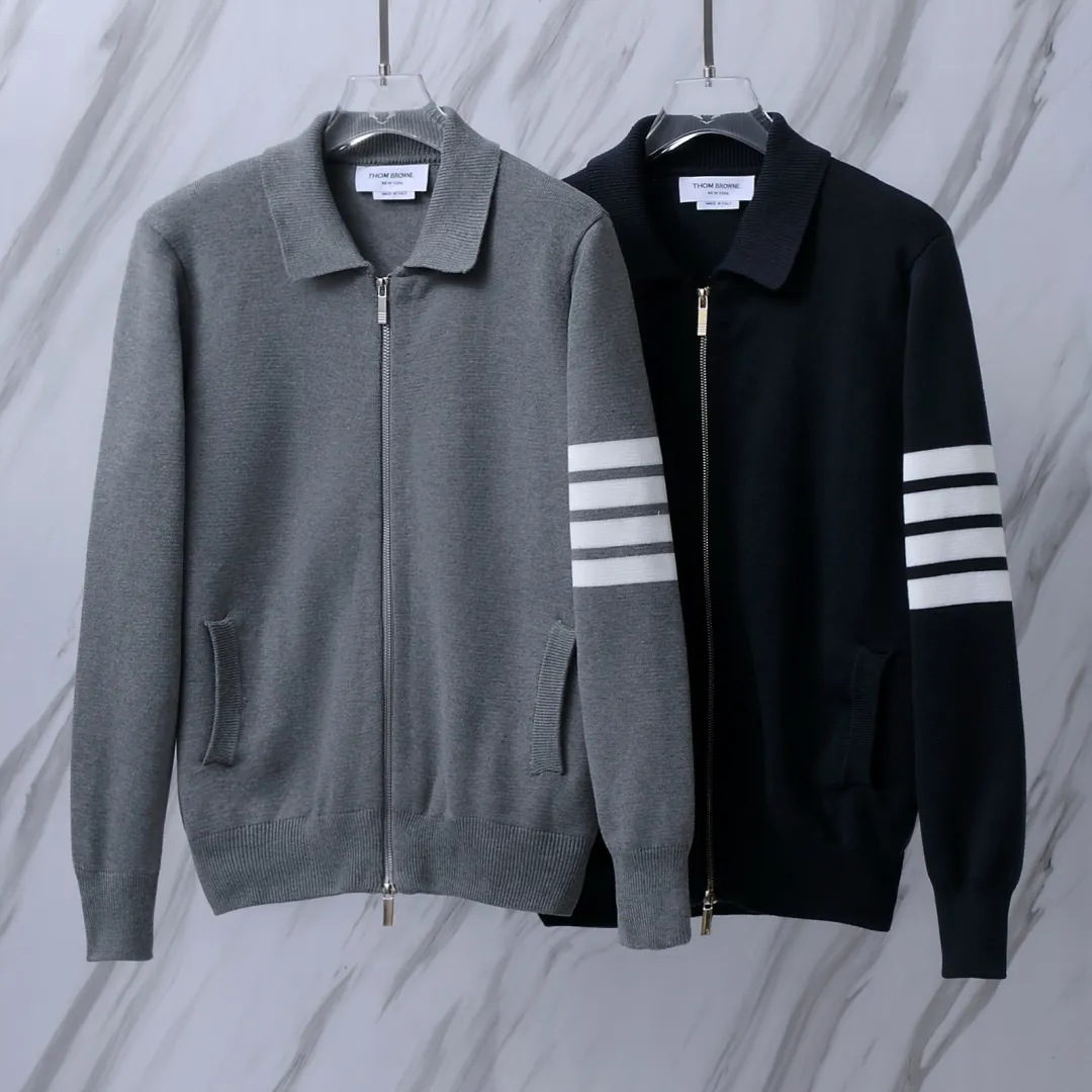 4-Bar Stripe Zip-Up Wool-Blend Cardigan D25512646