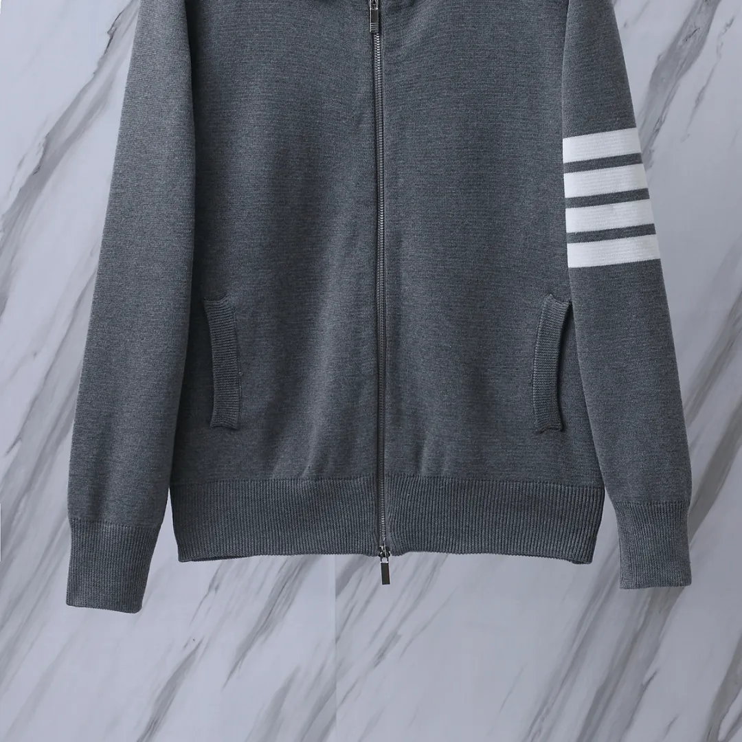 4-Bar Stripe Zip-Up Wool-Blend Cardigan D25512646 — view 5