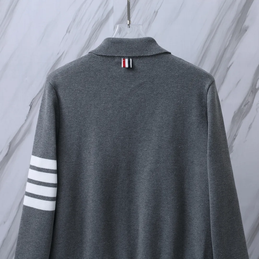 4-Bar Stripe Zip-Up Wool-Blend Cardigan D25512646 — view 7