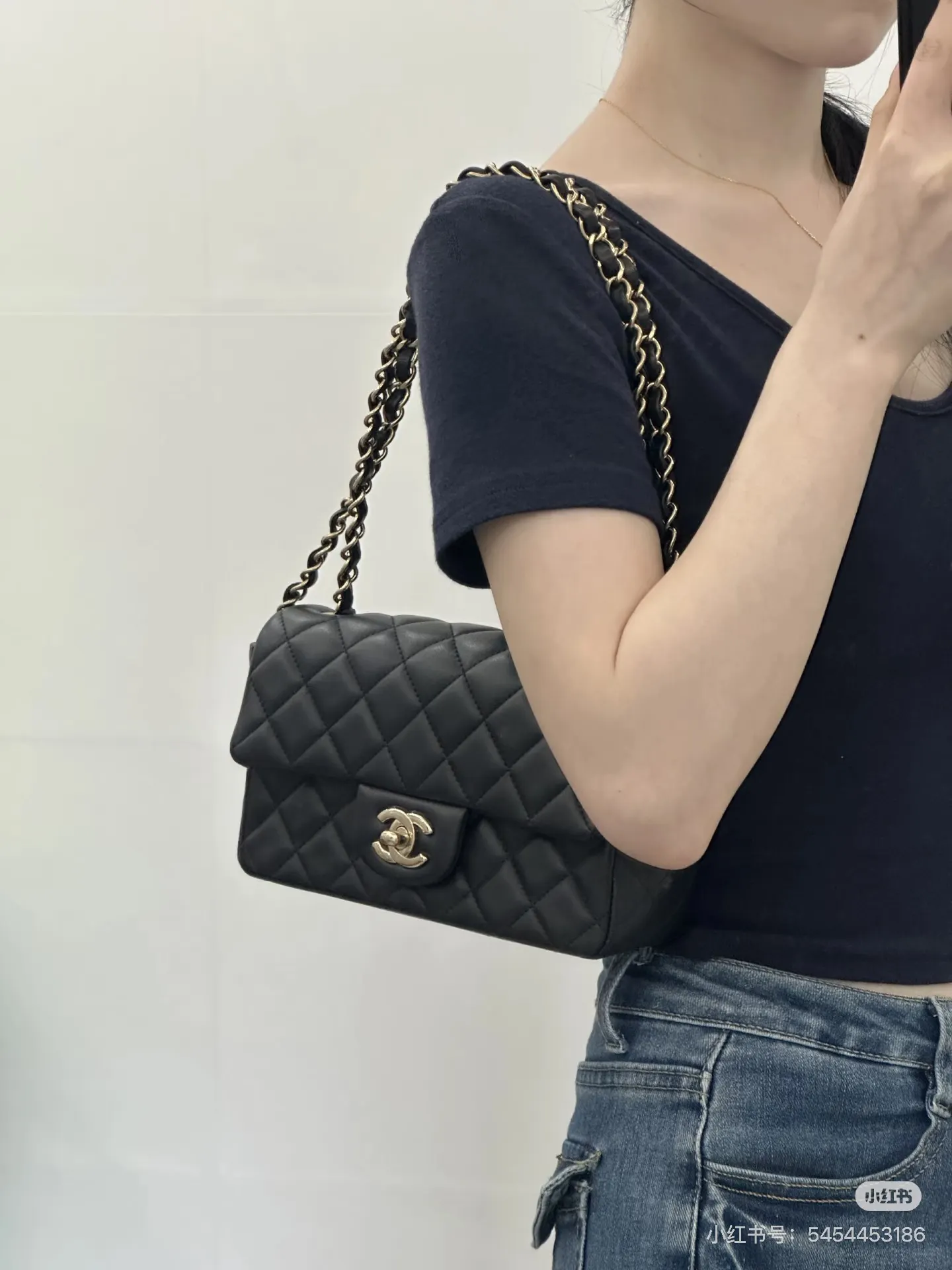 Chanel CF Mini Quilted Caviar Leather Flap Bag D30018361 — view 4