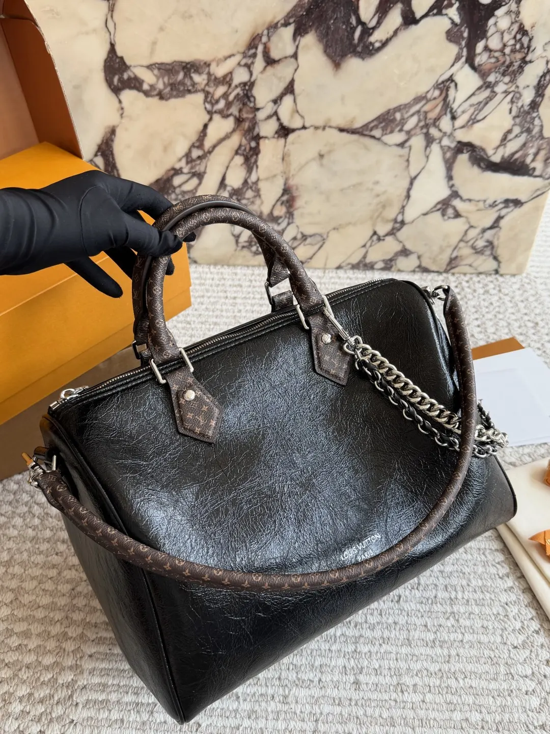 Speedy 30 Monogram-Trimmed Boston Bag D37018187