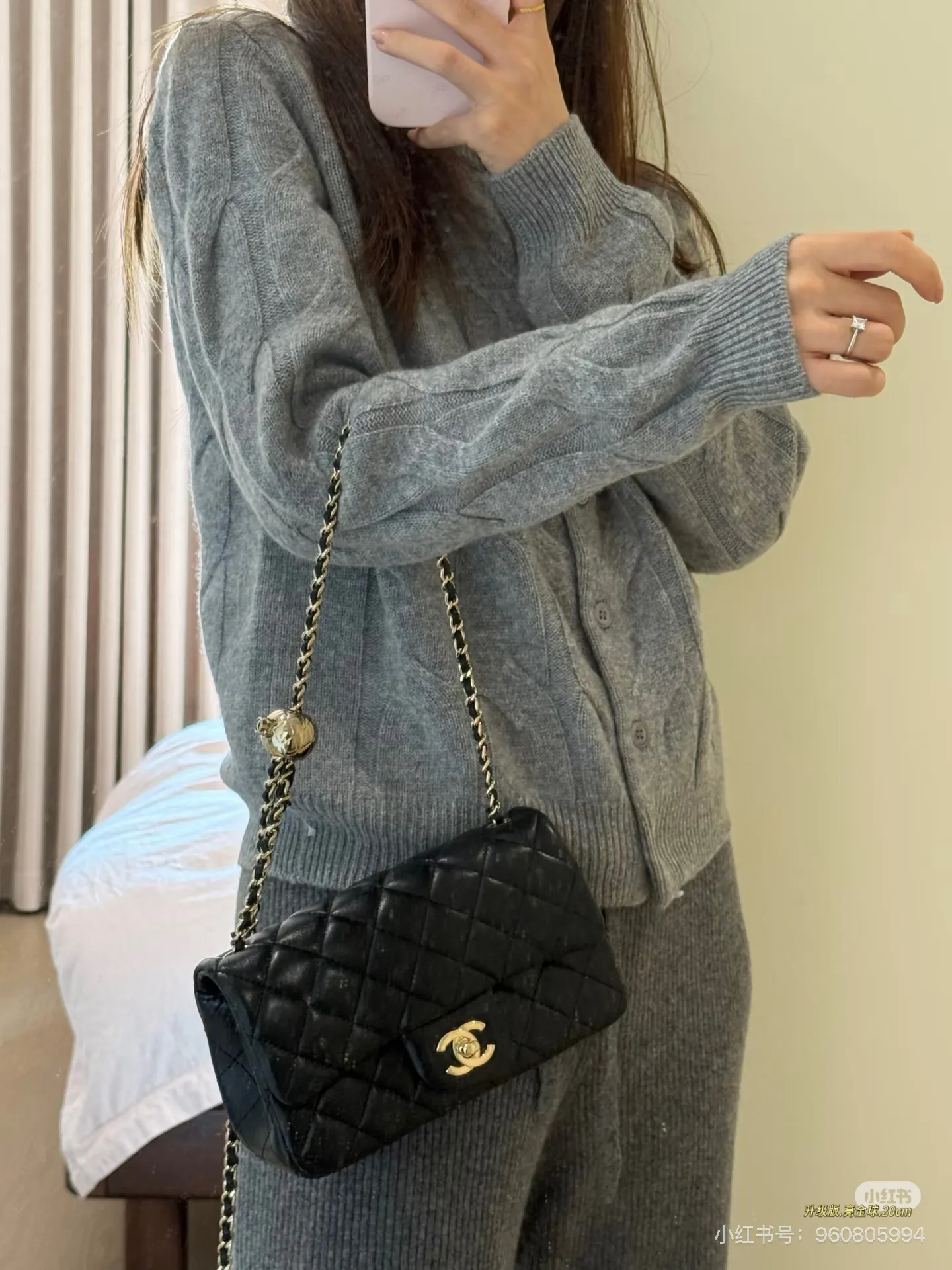 Chanel CF Flap Bag with Gold Orb Adjuster D30018252 — view 5