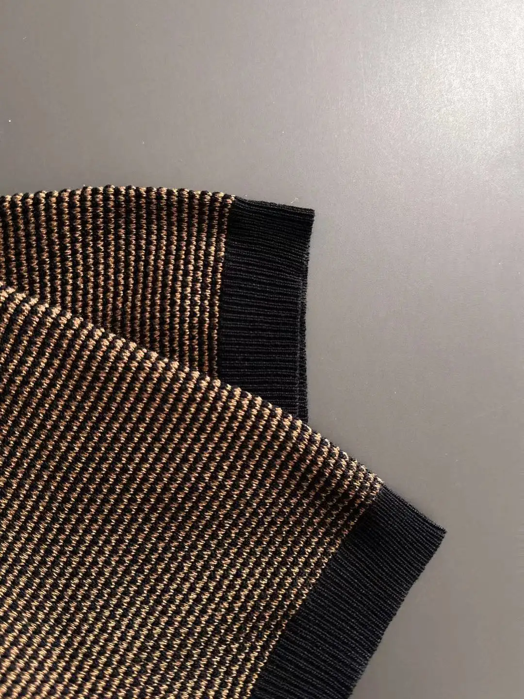 Textured Knit Striped Polo Shirt D20014846 — view 5