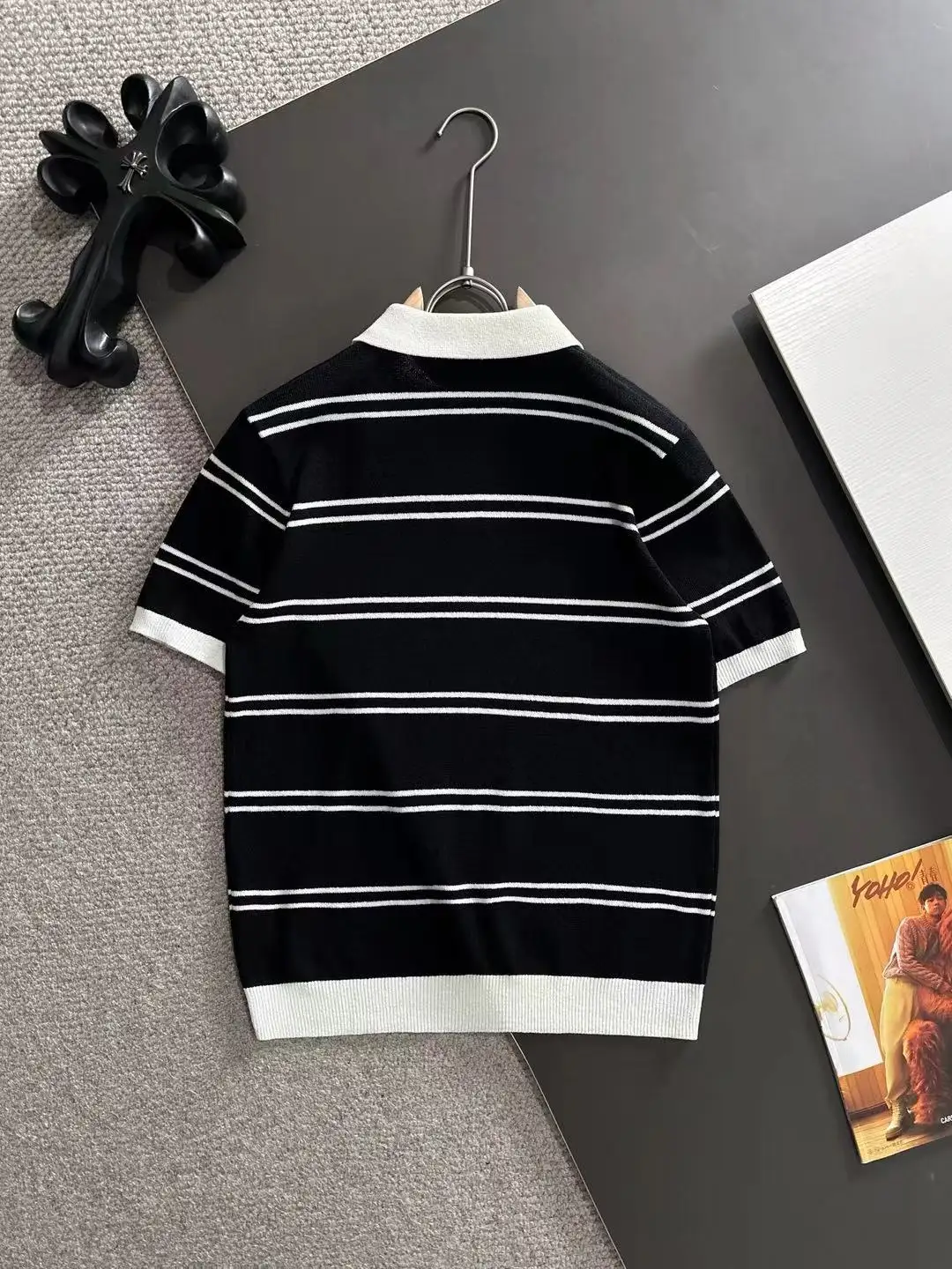 Striped Knit Cotton Polo Shirt D20014853 — view 9