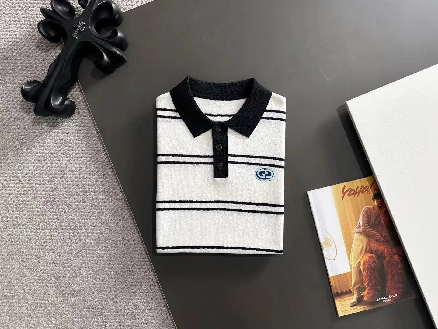 Striped Knit Polo Shirt D20014852 — view 8