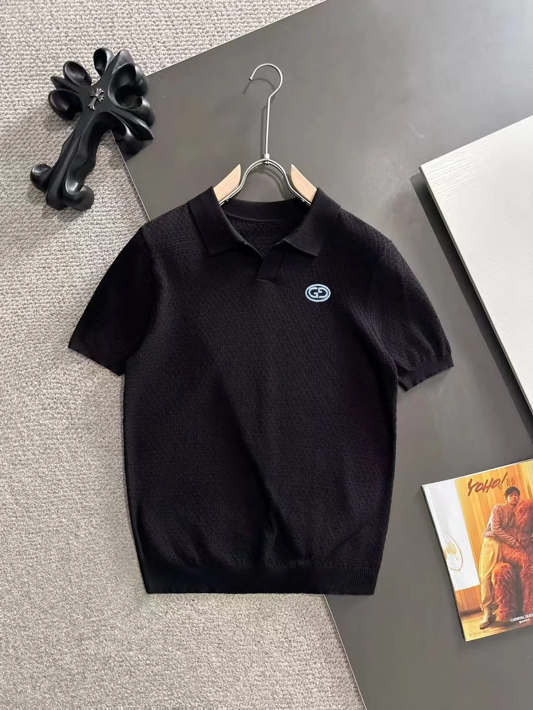 Textured Knit Polo Shirt D20014777