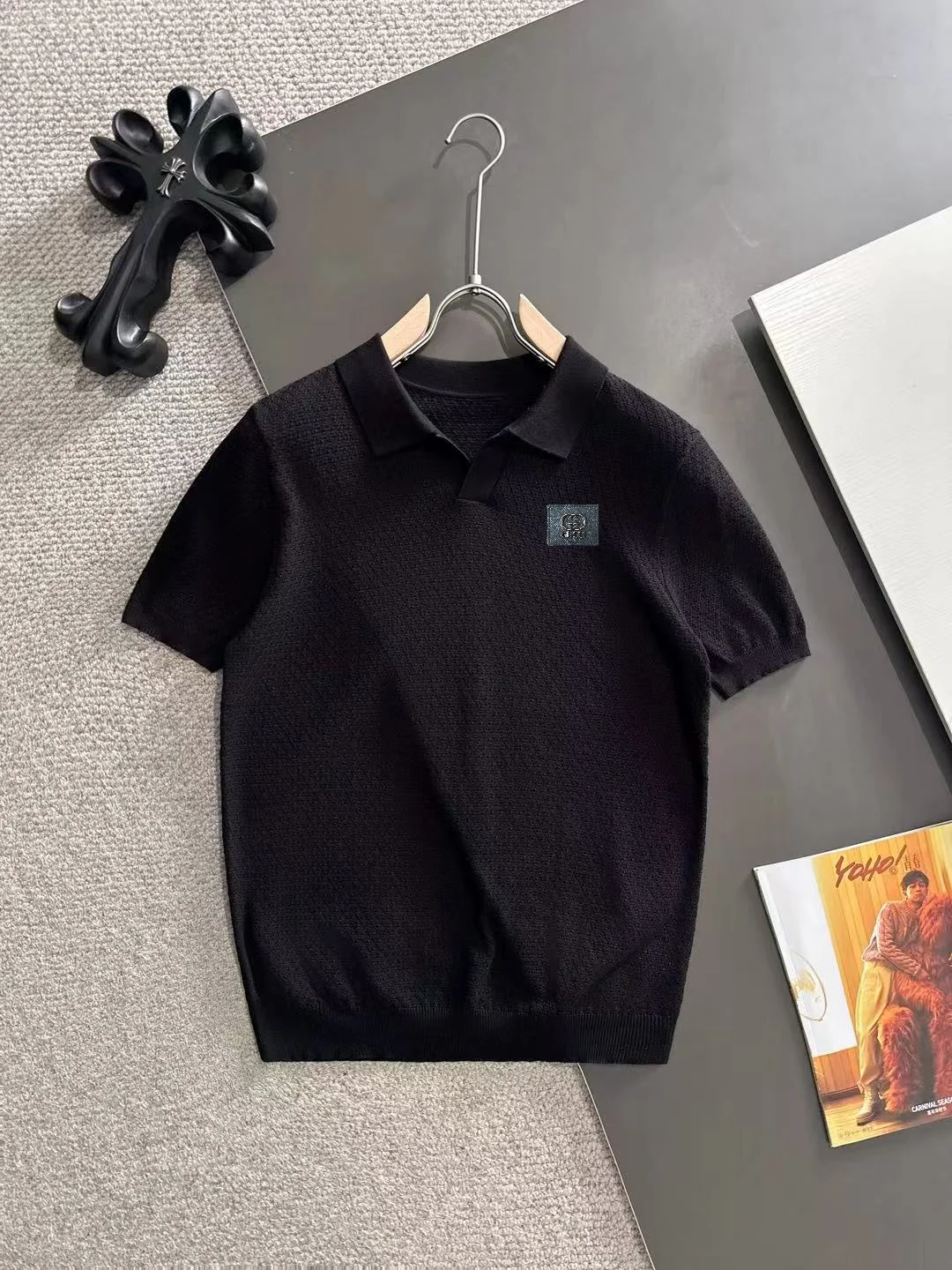 Textured Knit Polo Shirt D20014866