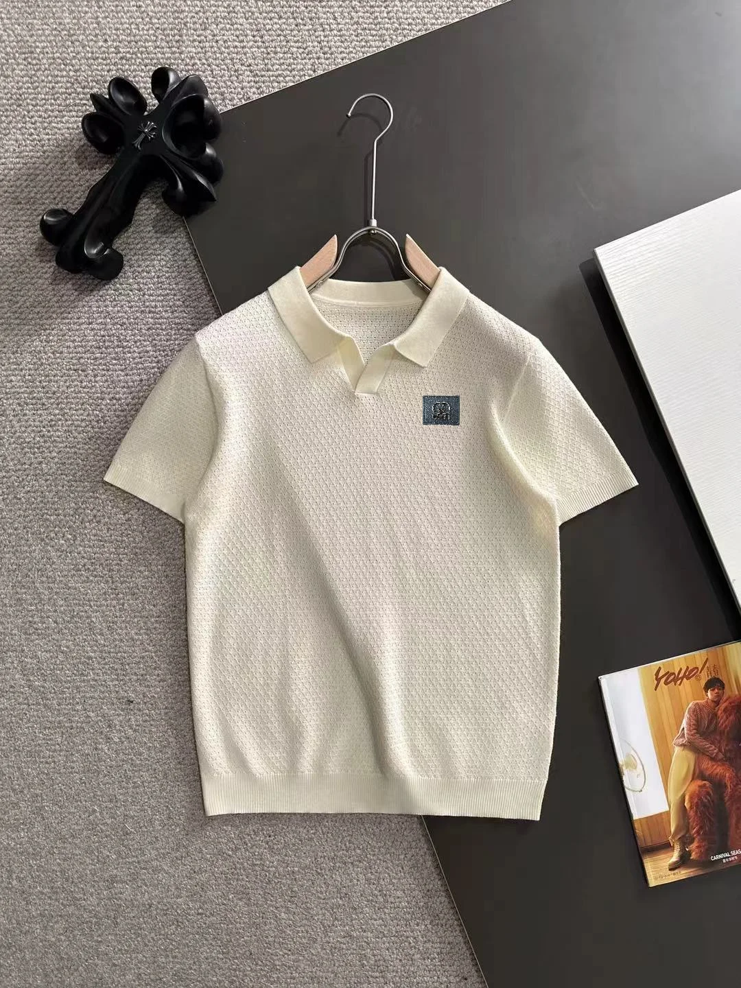 Textured Knit Polo Shirt D20014867