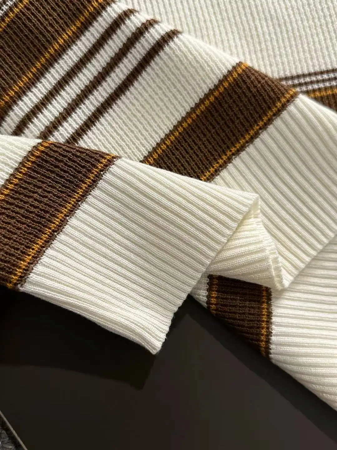 Striped Waffle-Knit Polo Shirt D20014868 — view 6