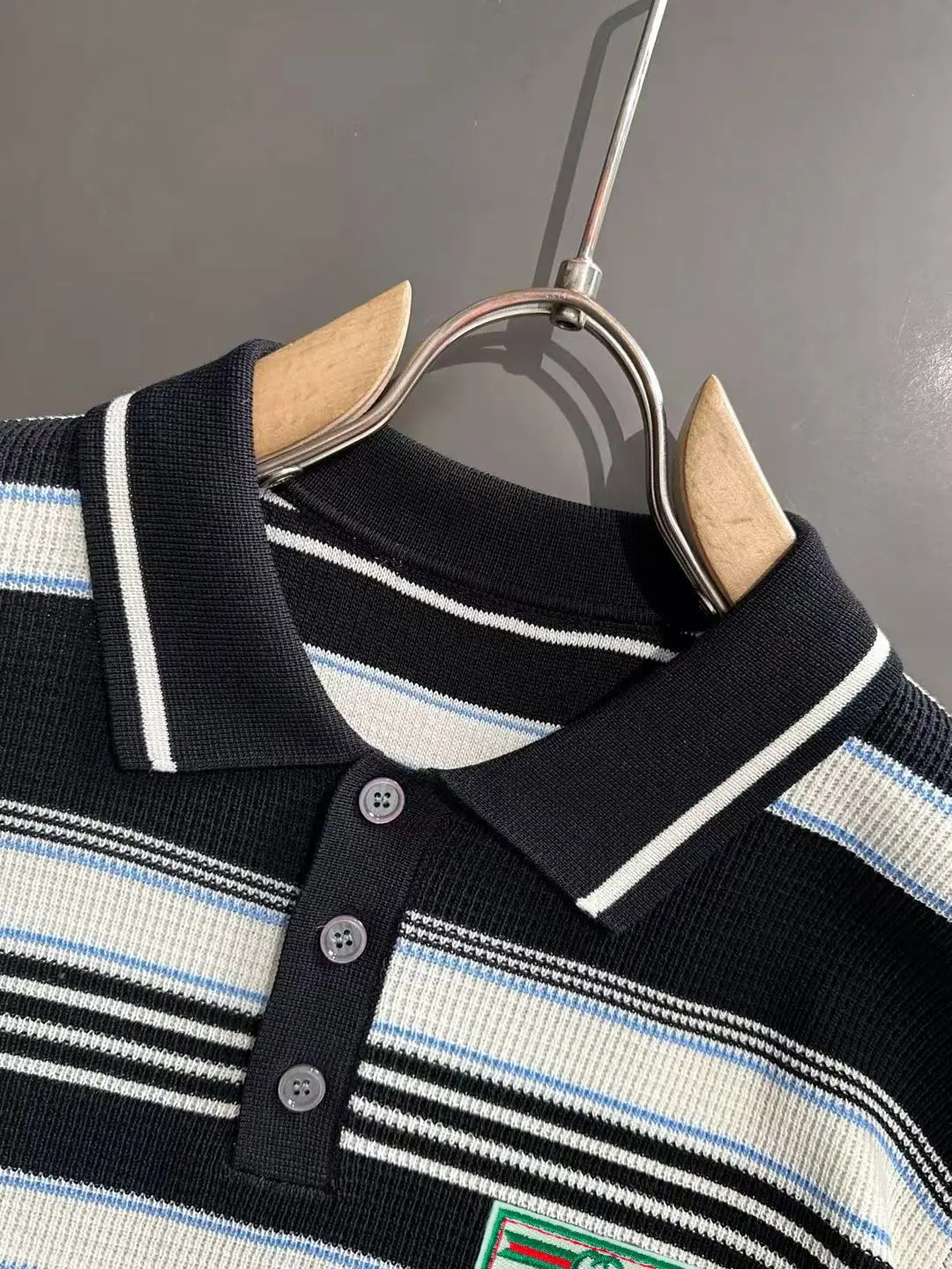 Striped Waffle-Knit Polo Shirt D20014870 — view 3