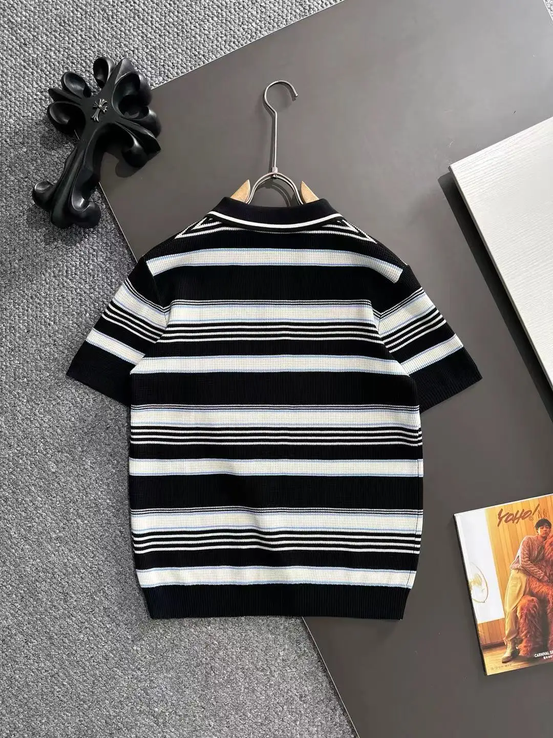 Striped Waffle-Knit Polo Shirt D20014870 — view 9
