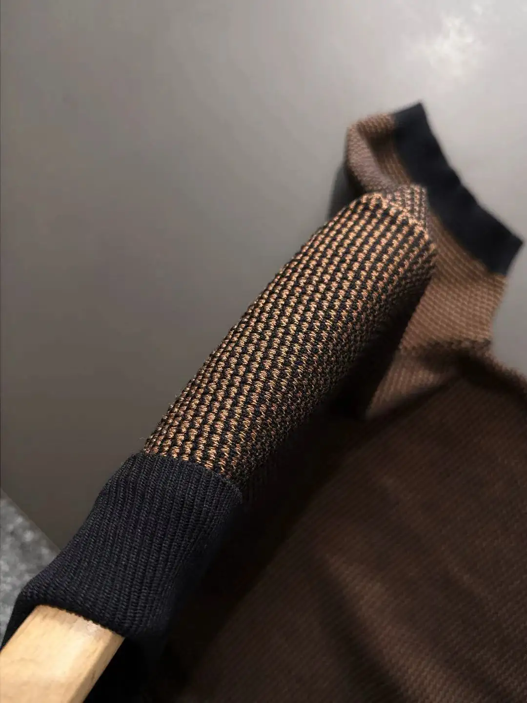 Textured Knit Striped Polo Shirt D20014860 — view 4