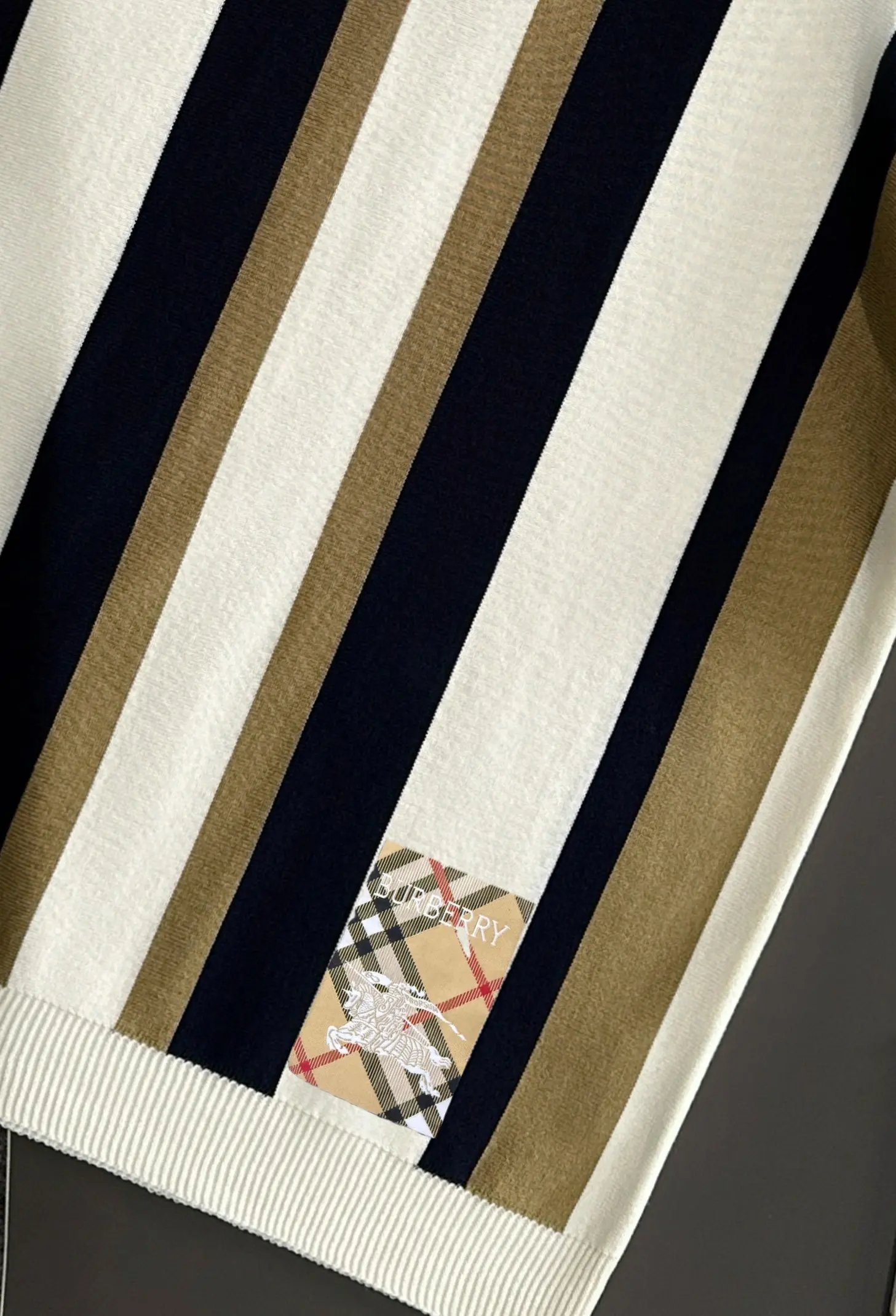Striped Knit Half-Zip Polo Shirt D20014856 — view 7