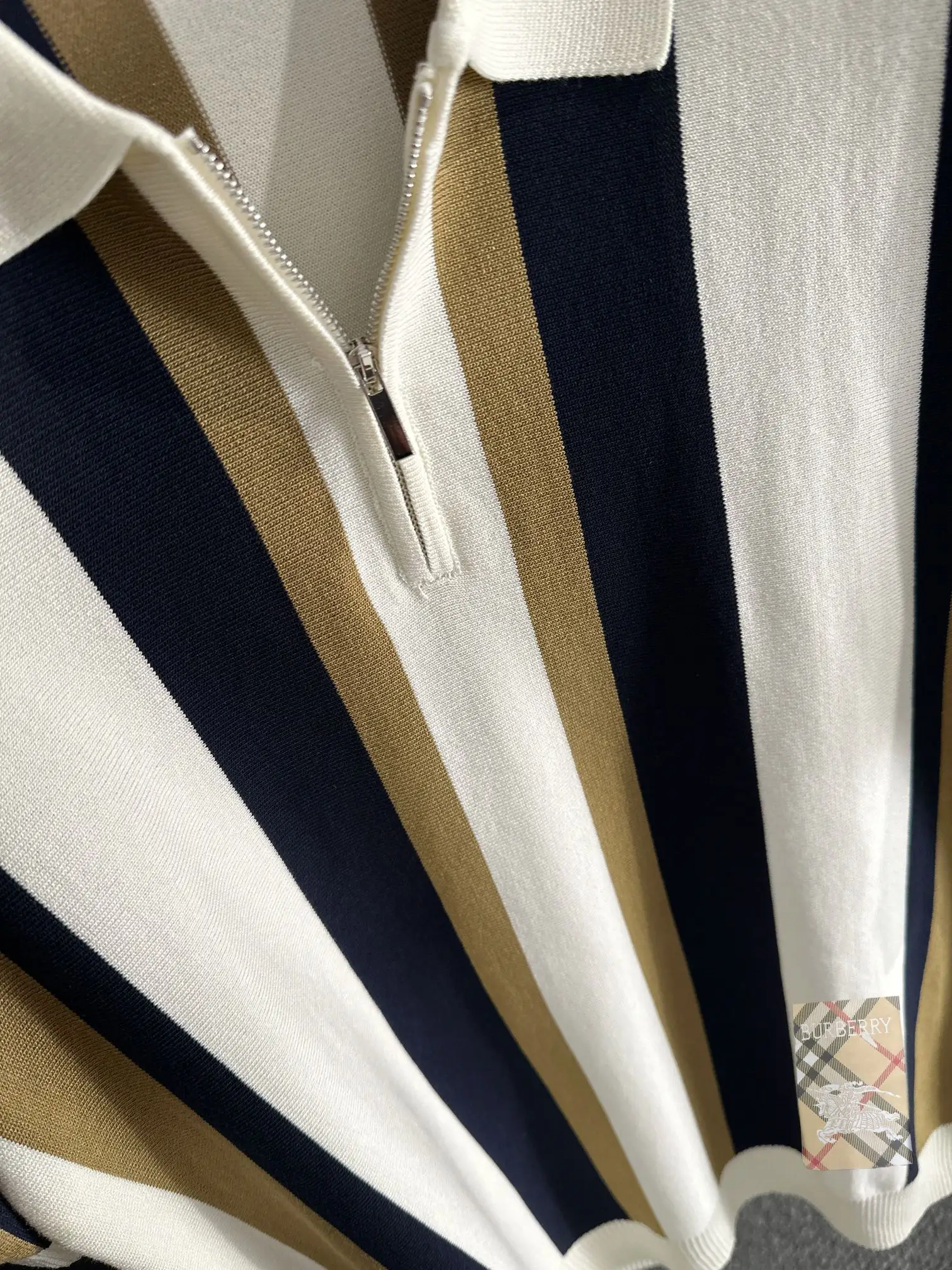 Striped Knit Half-Zip Polo Shirt D20014856 — view 8