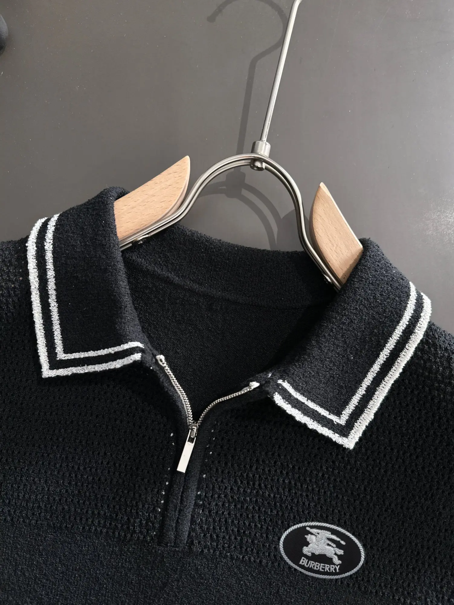 Contrast-Trim Half-Zip Knit Polo Shirt D20014787 — view 3