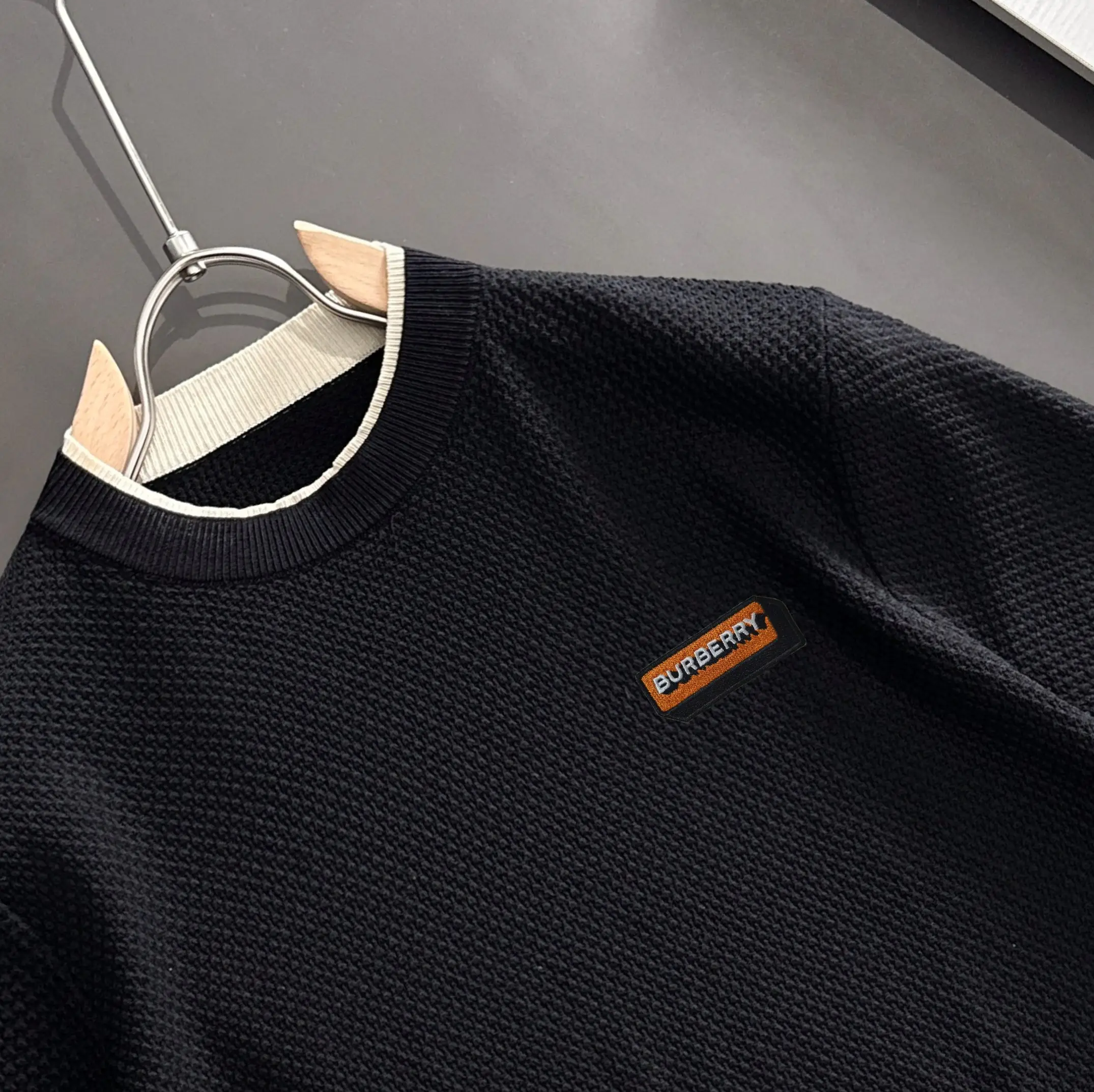Contrast-Trim Waffle-Knit T-Shirt D20014802 — view 2