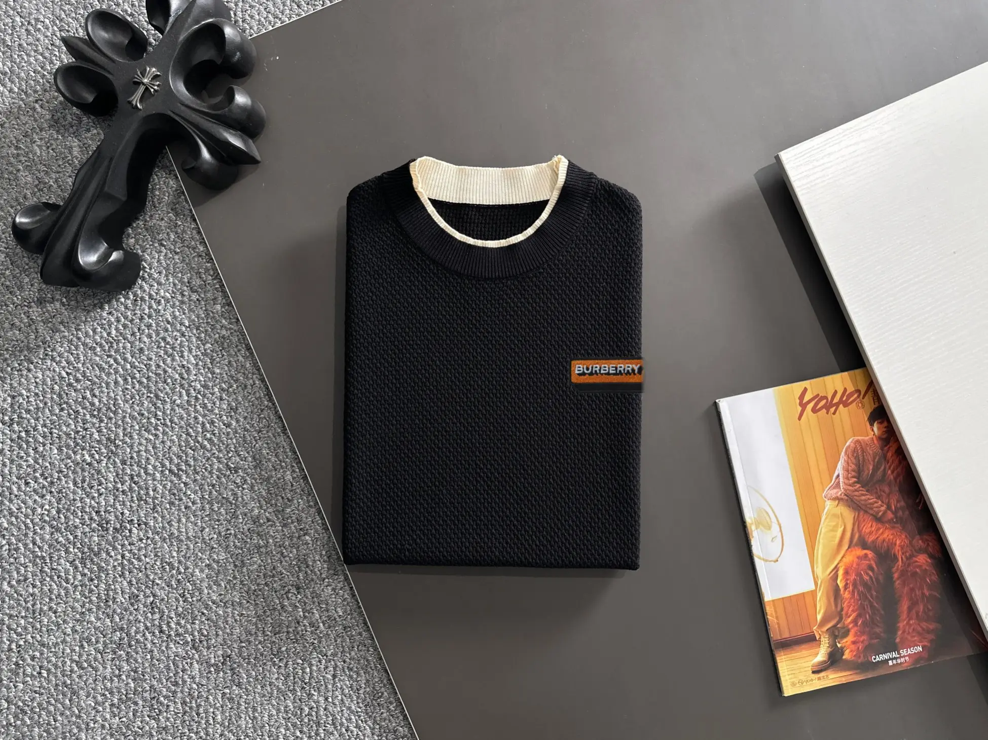 Contrast-Trim Waffle-Knit T-Shirt D20014802 — view 8