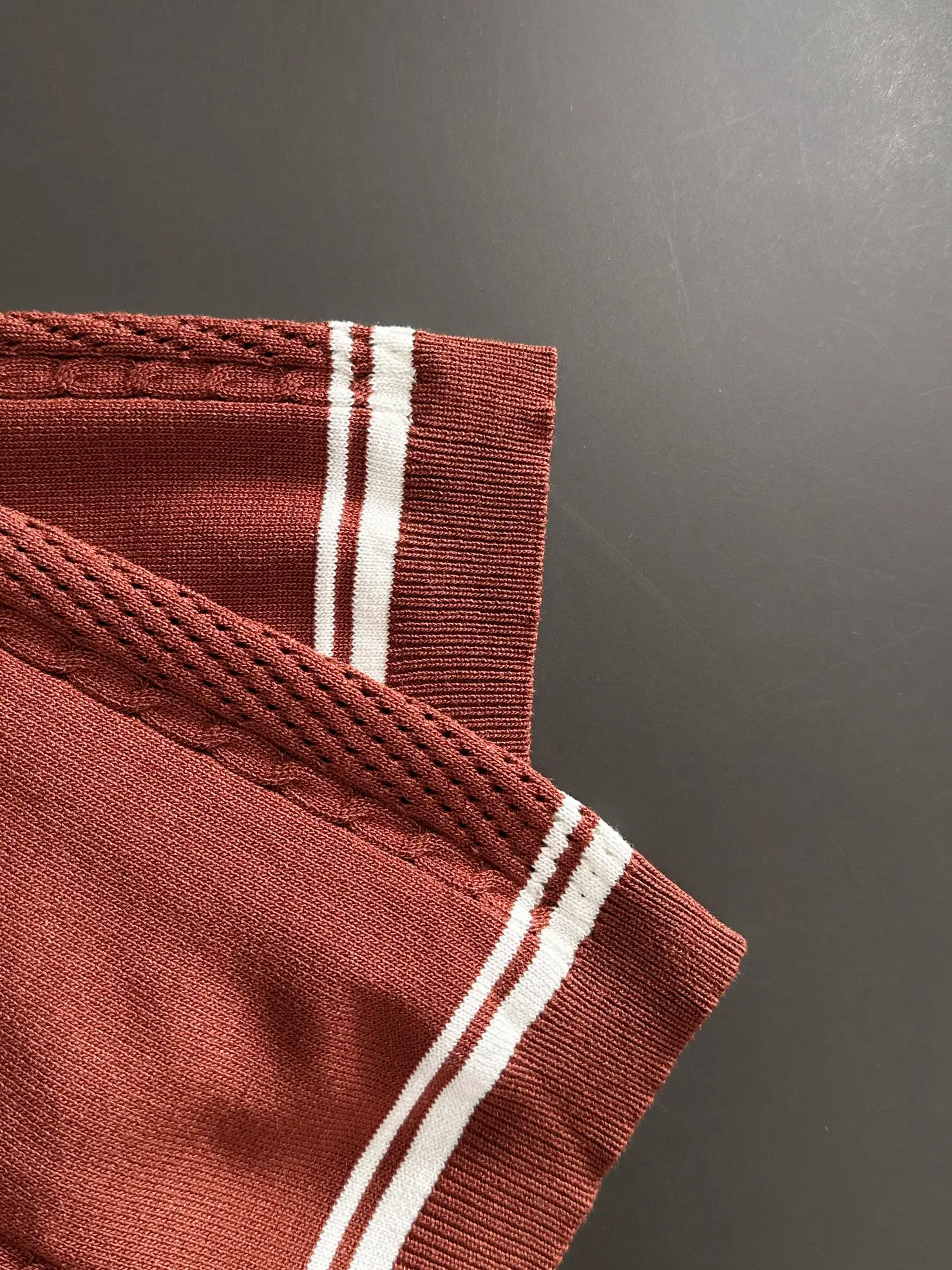 Half-Zip Cable-Knit Silk-Blend Polo Shirt D20014812 — view 4
