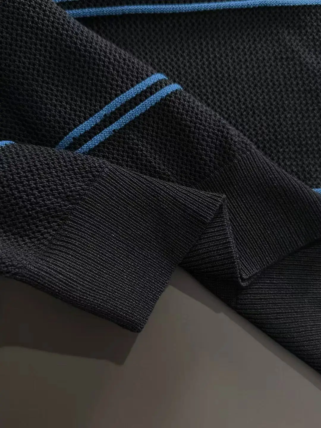 Striped Knit Half-Zip Polo Shirt D20014785 — view 6