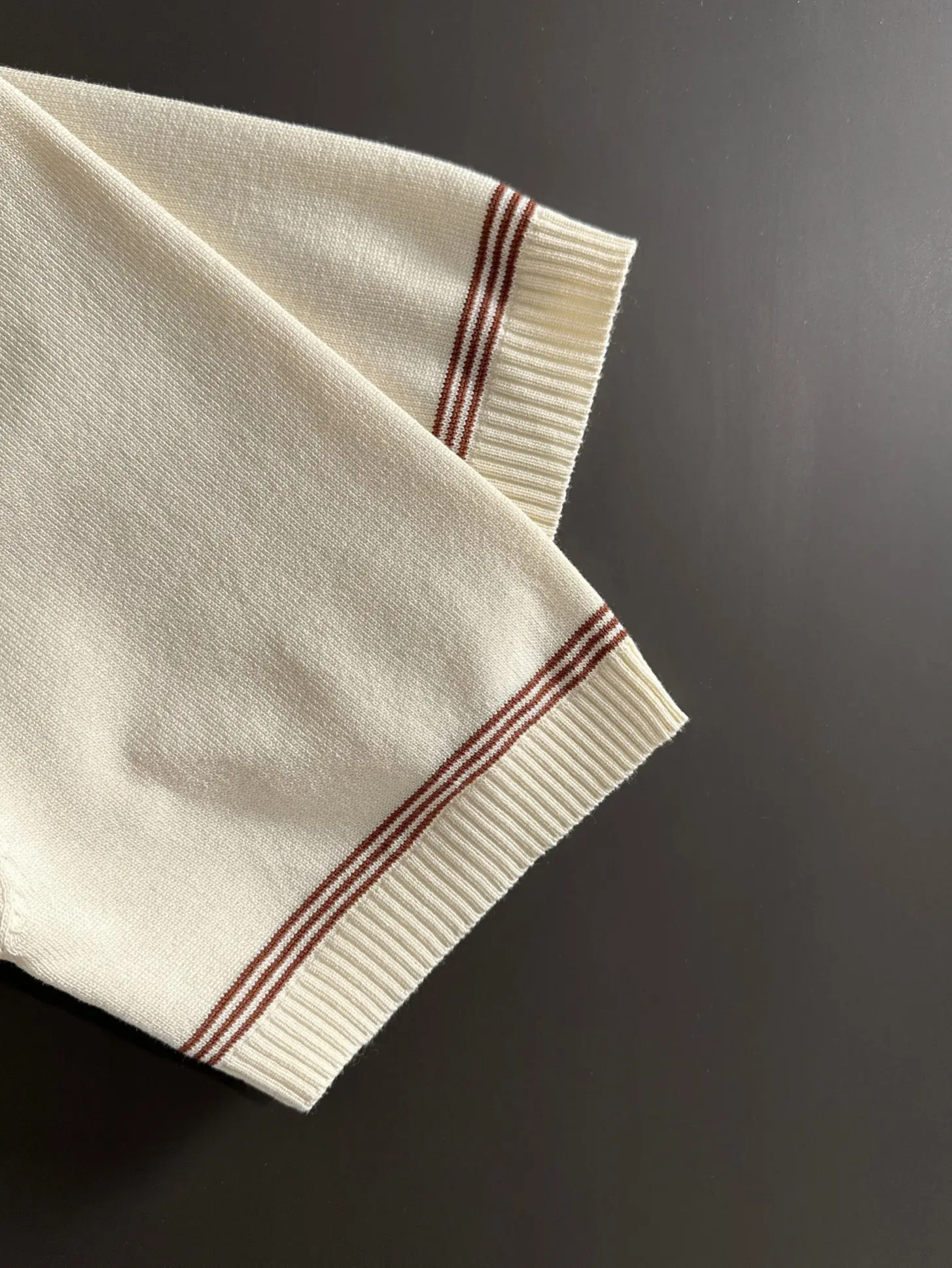 Contrast-Collar Silk-Blend Knit Polo Shirt D20014794 — view 6