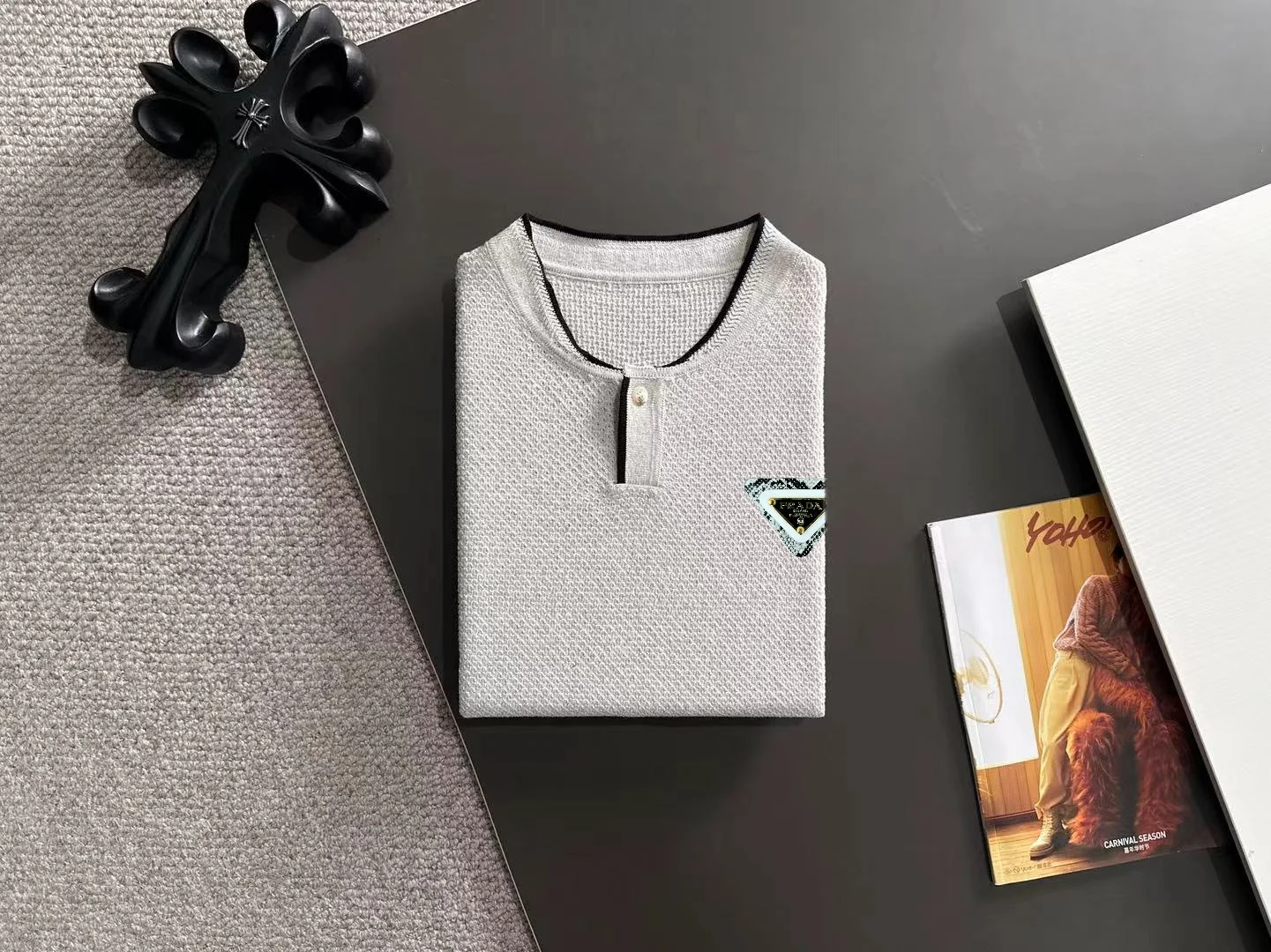 Half-Zip Knit Henley T-Shirt D20014921 — view 8