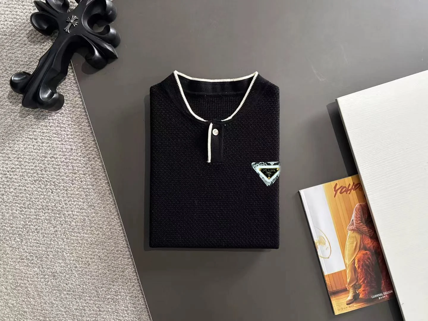 Half-Zip Knit Henley T-Shirt D20014922 — view 8