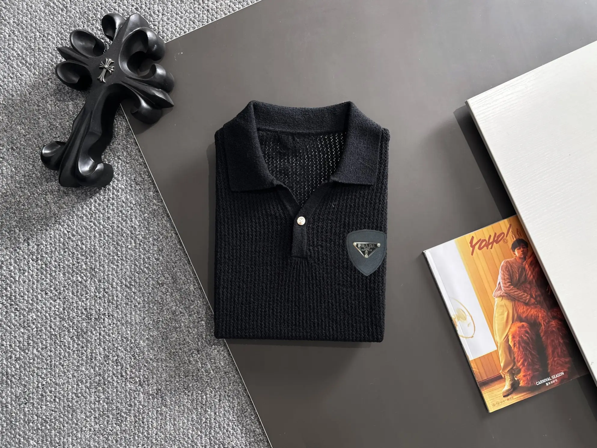 Open-Knit Short-Sleeved Polo Shirt D20014803 — view 8