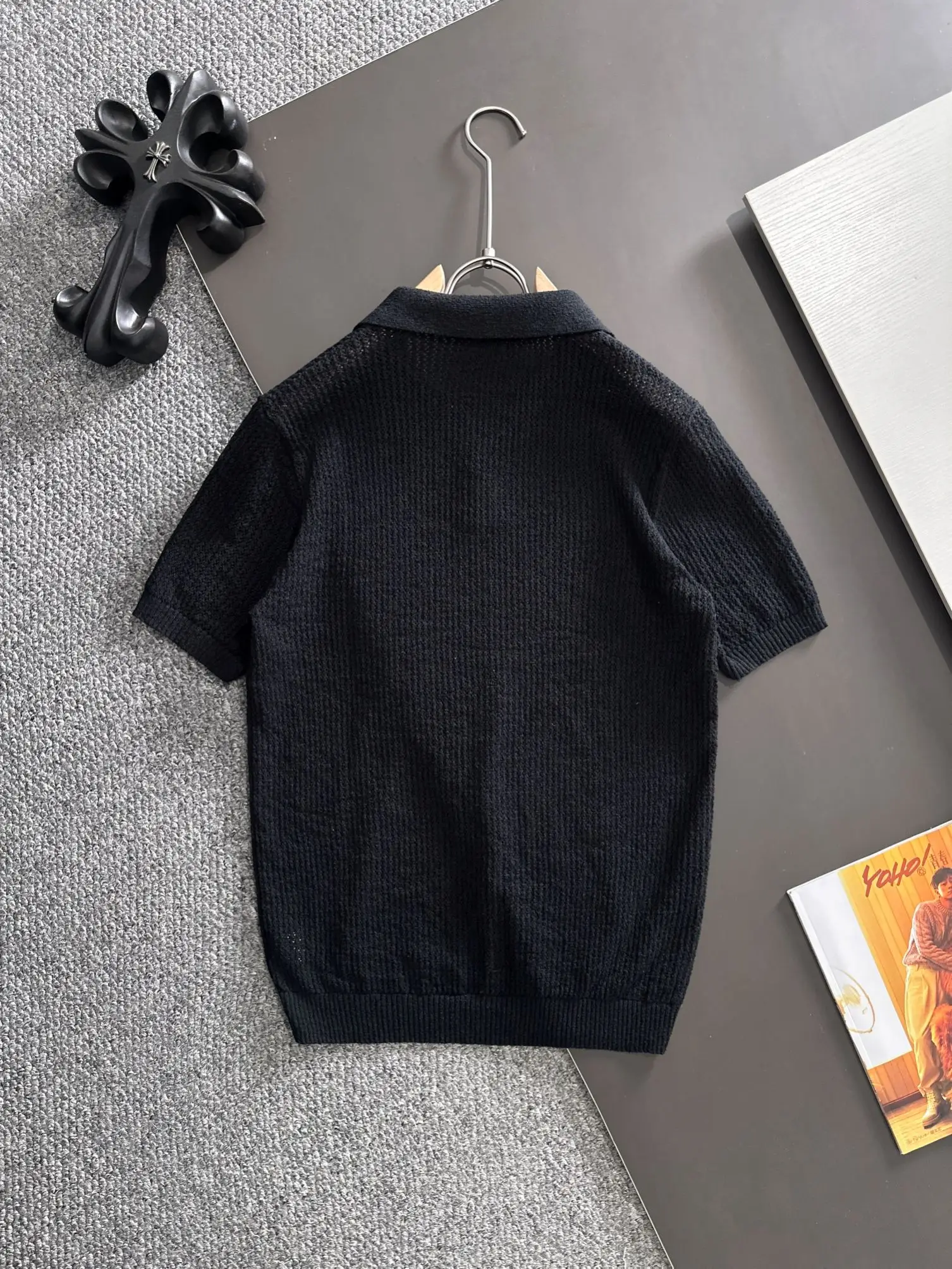 Open-Knit Short-Sleeved Polo Shirt D20014803 — view 9