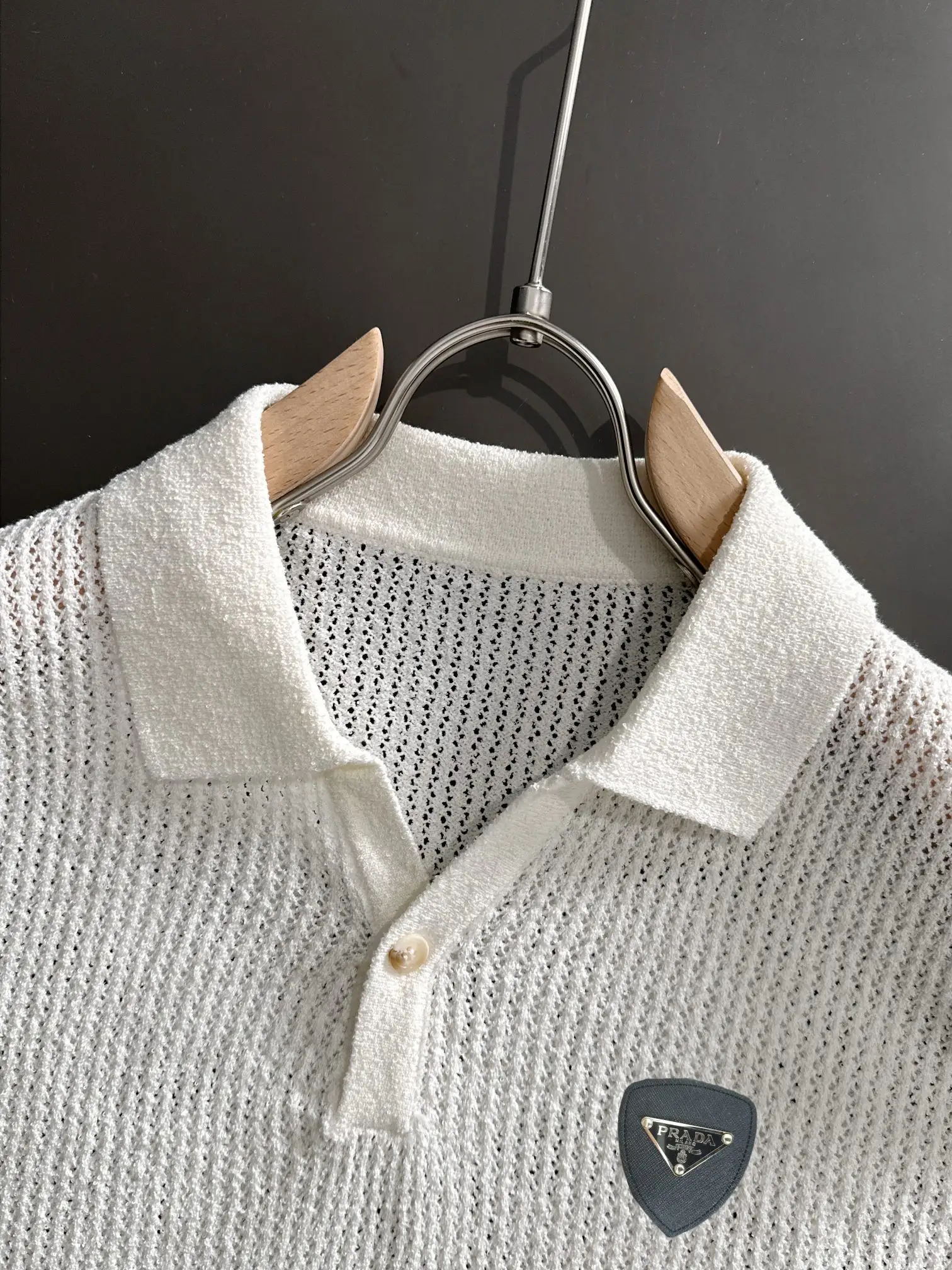 Open-Knit Cotton-Blend Polo Shirt D20014804 — view 3