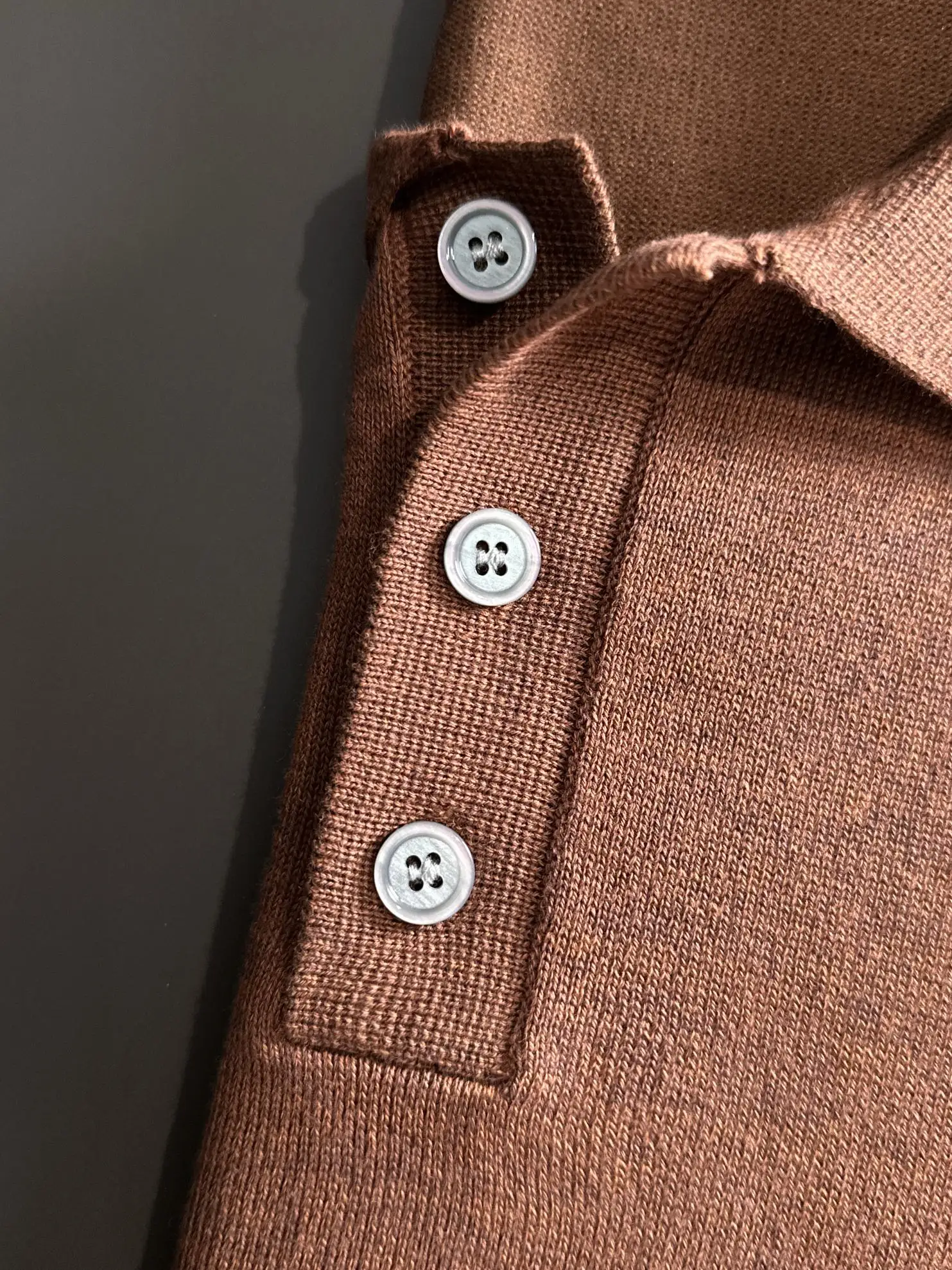 Contrast-Stitch Knit Polo Shirt D20014796 — view 5