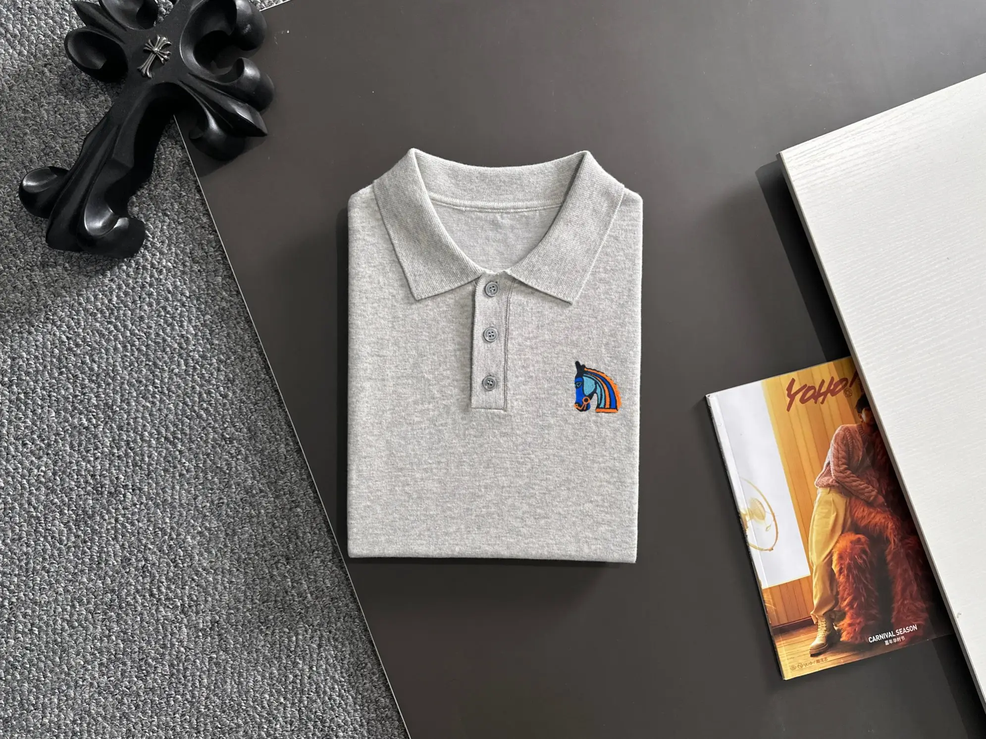 Contrast Stitch Knit Polo Shirt D20014797 — view 8