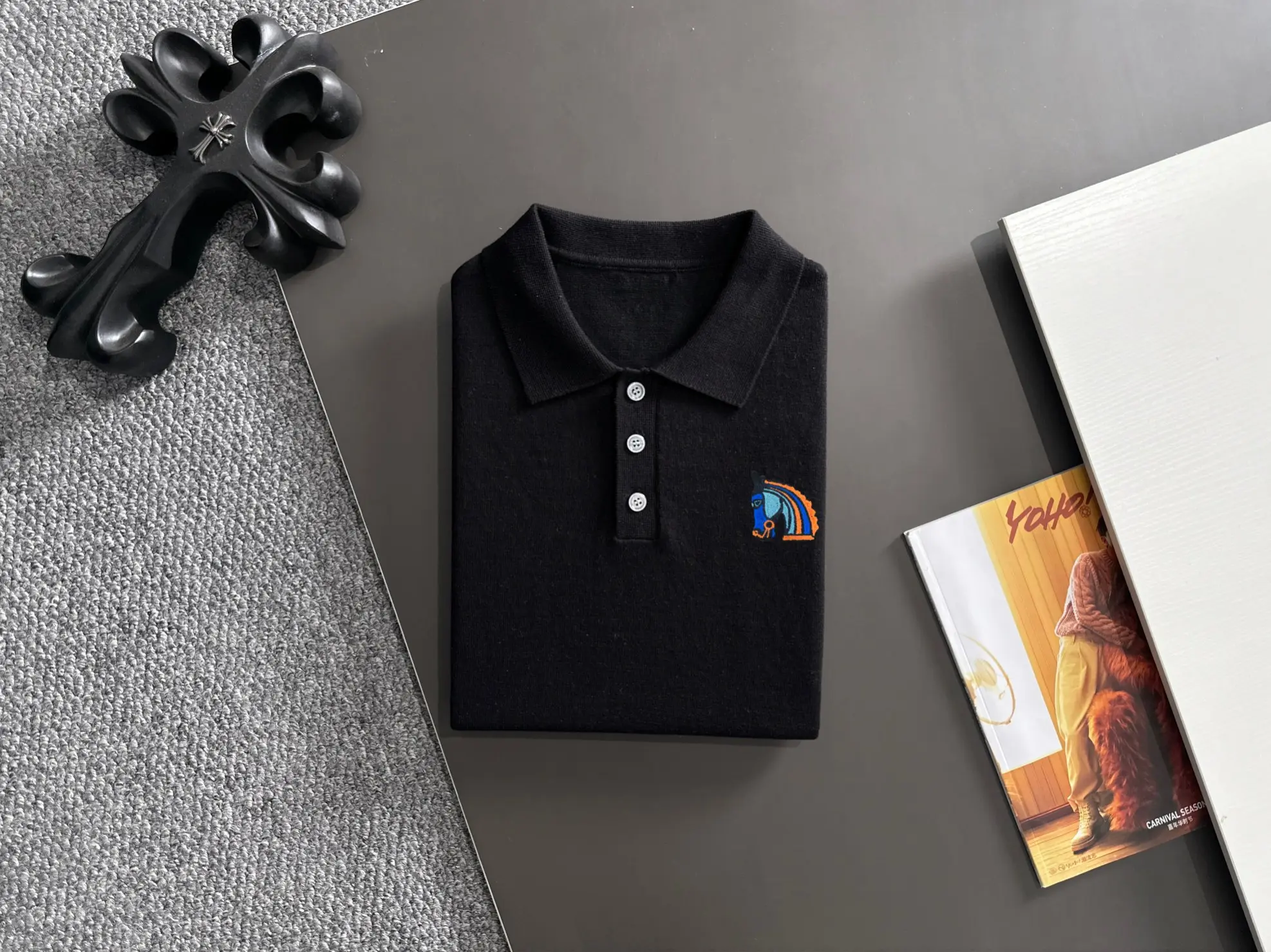 Contrast Stitch Knit Polo Shirt D20014795 — view 8