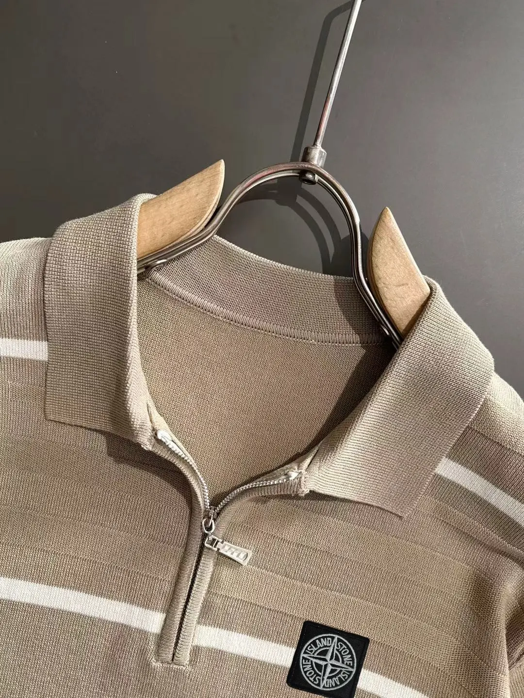 Striped Half-Zip Knit Polo Shirt D20014776 — view 3