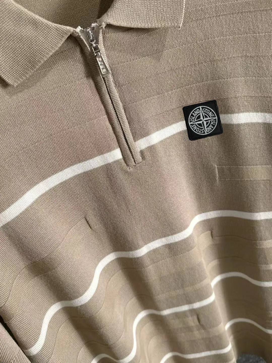 Striped Half-Zip Knit Polo Shirt D20014776 — view 7