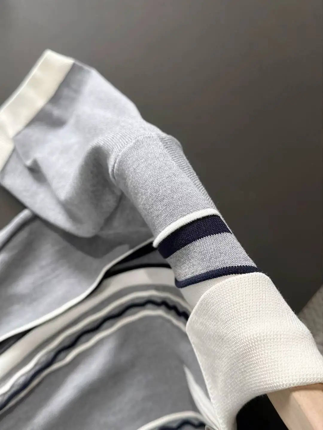 Striped Quarter-Zip Knit Polo Shirt D20014836 — view 4