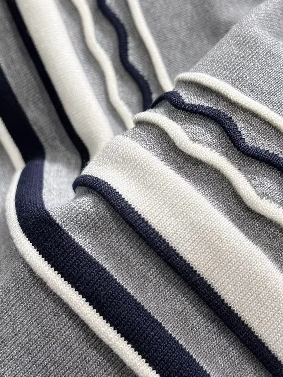 Striped Quarter-Zip Knit Polo Shirt D20014836 — view 6