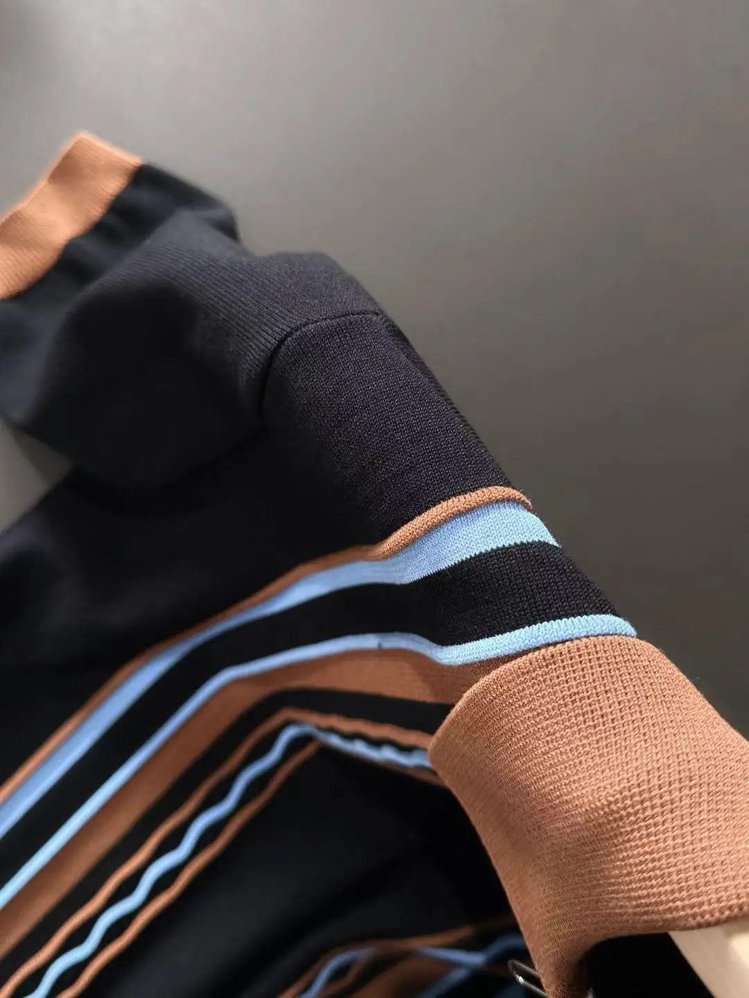 Striped Quarter-Zip Knit Polo Shirt D20014837 — view 4