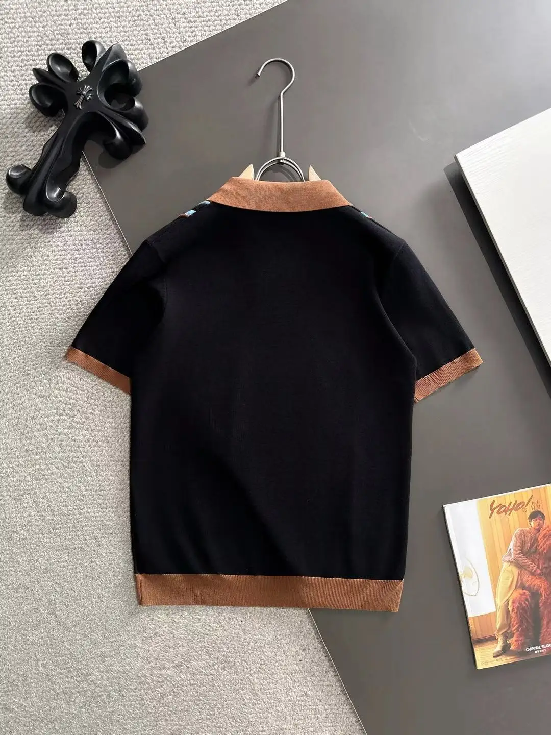 Striped Quarter-Zip Knit Polo Shirt D20014837 — view 9