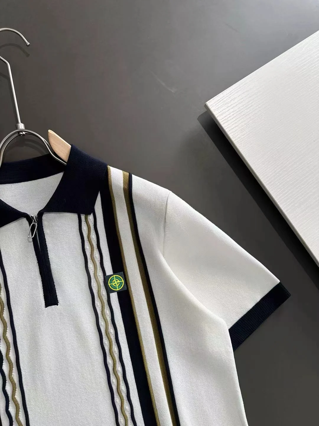 Striped Half-Zip Knit Polo Shirt D20014835 — view 2