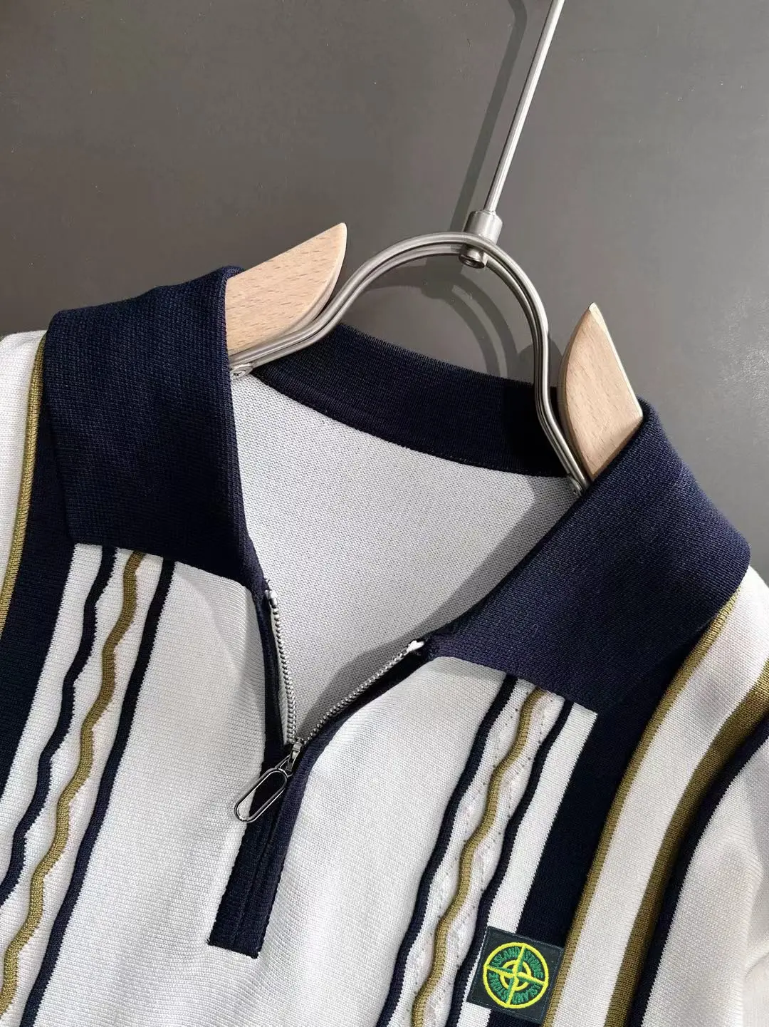 Striped Half-Zip Knit Polo Shirt D20014835 — view 3