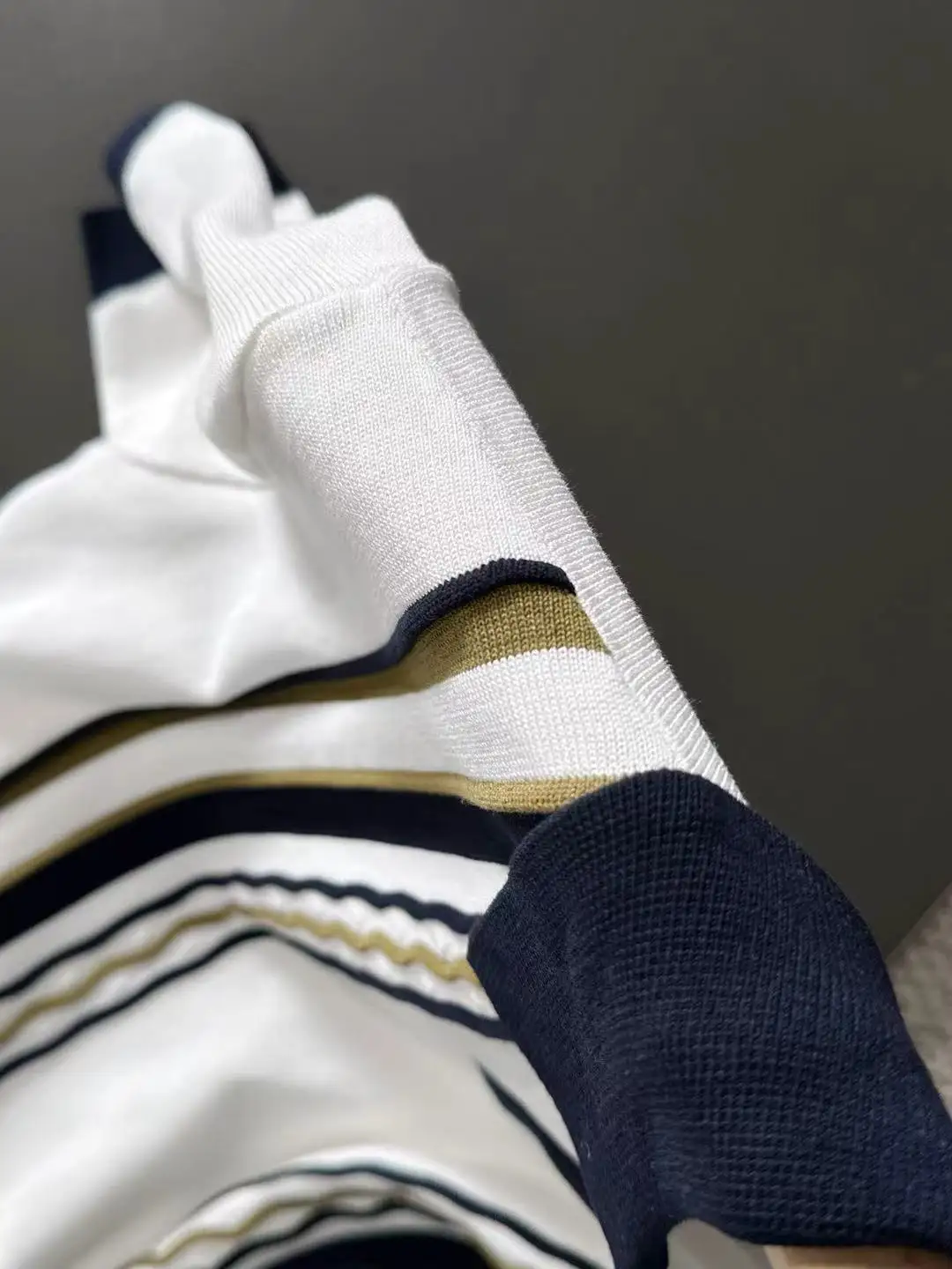 Striped Half-Zip Knit Polo Shirt D20014835 — view 4