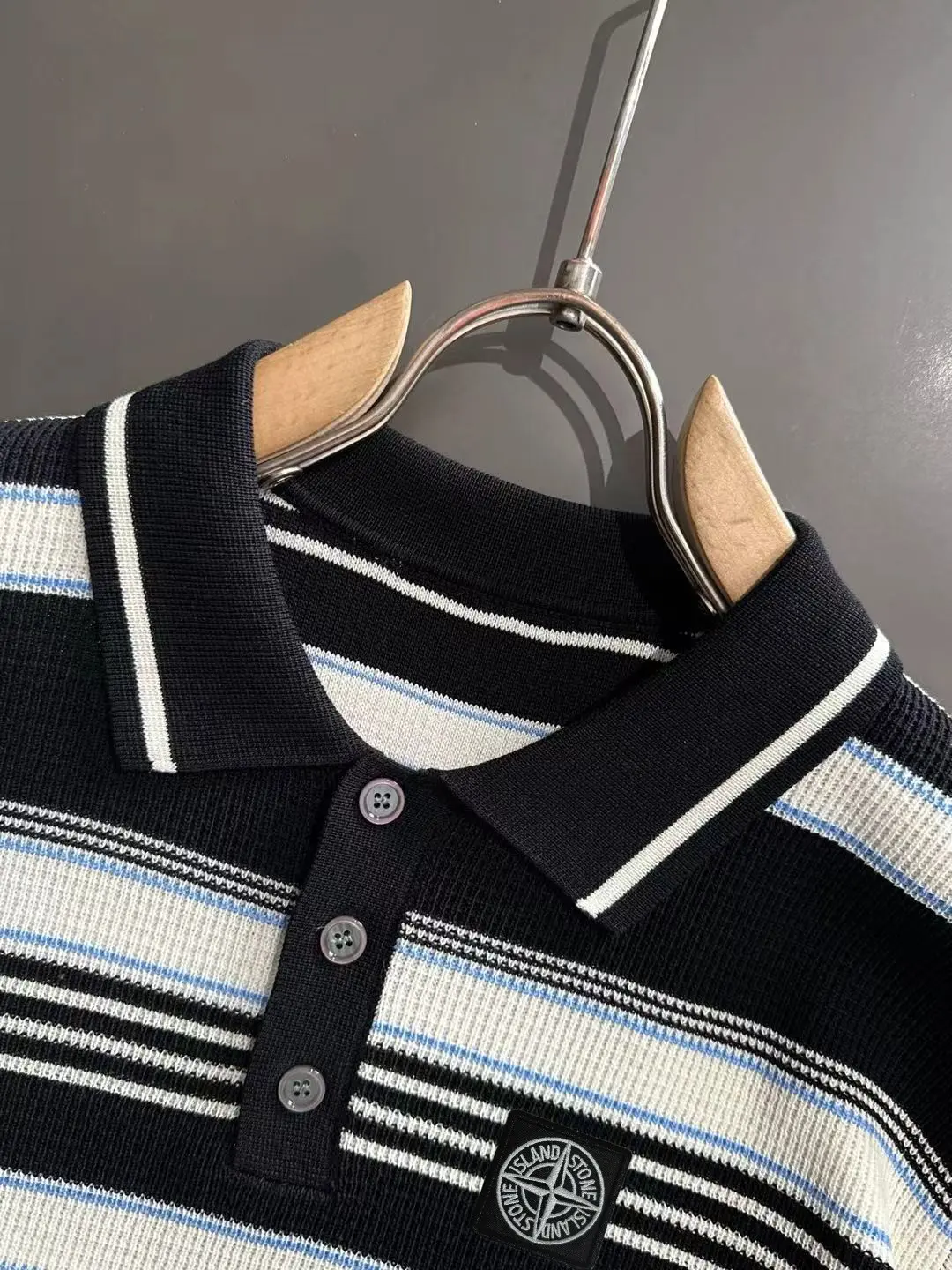 Striped Knit Polo Shirt D20014762 — view 3