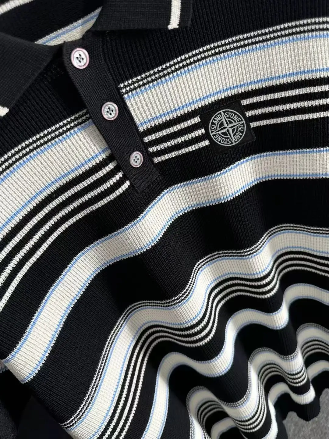 Striped Knit Polo Shirt D20014762 — view 7