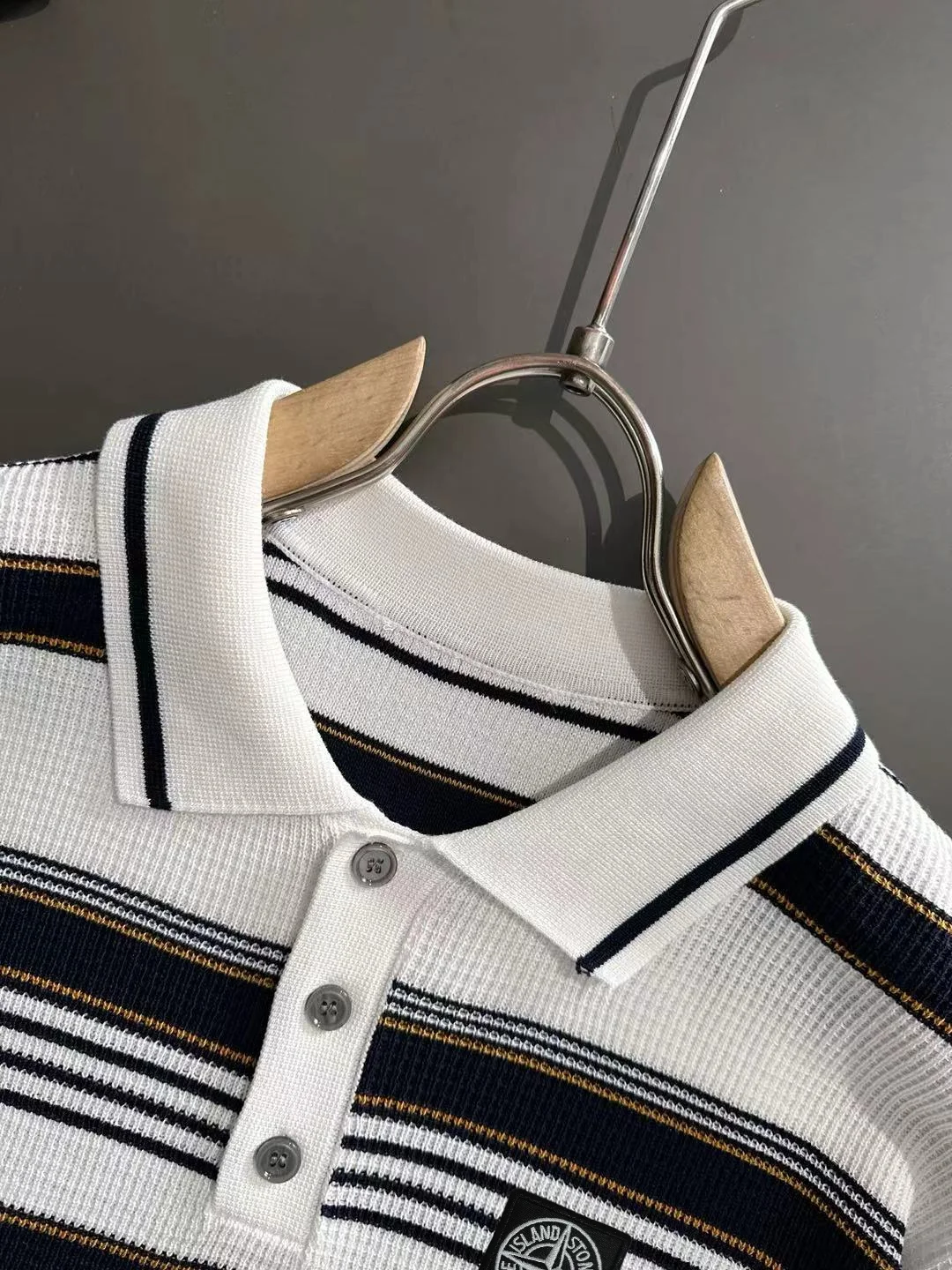 Striped Knit Cotton Polo Shirt D20014764 — view 3