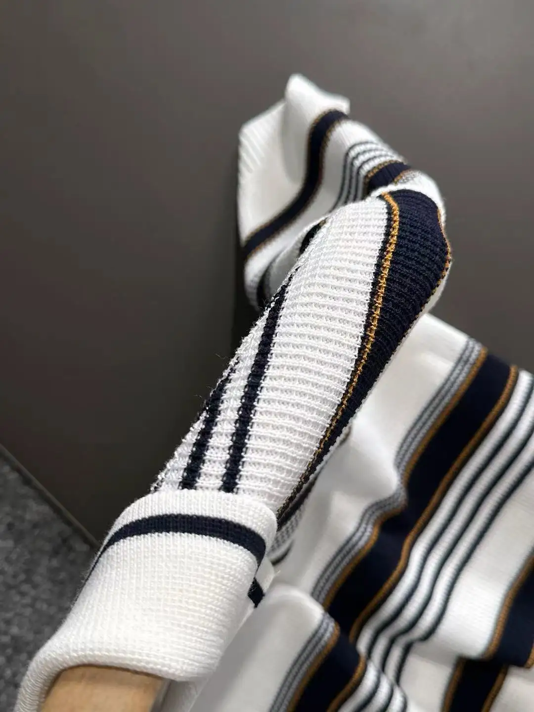Striped Knit Cotton Polo Shirt D20014764 — view 4